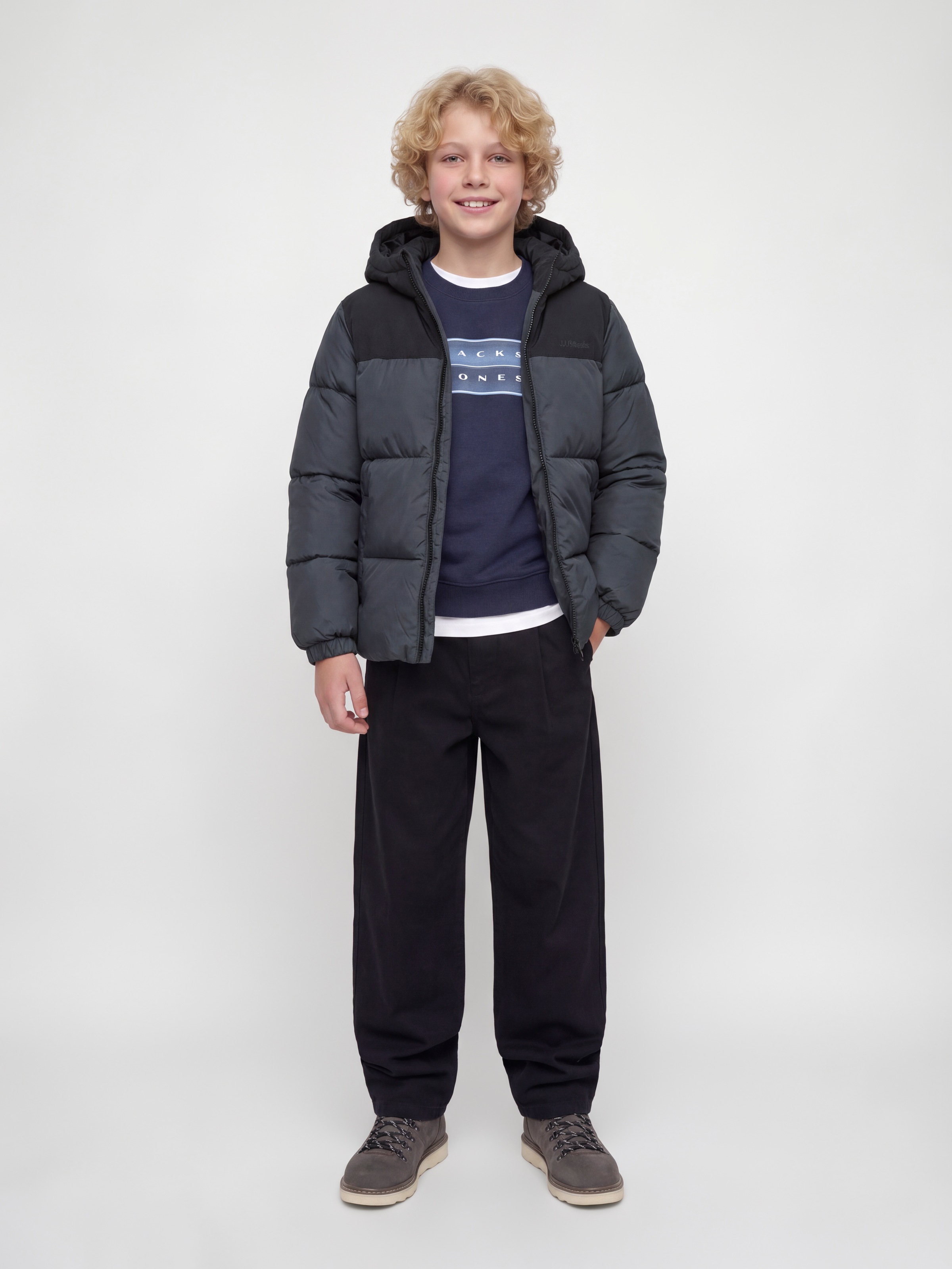 Jack & Jones Junior Steppjacke »JJRAZE PUFFER HOOD JNR« mit Kapuze Kunstfaser, regular fit