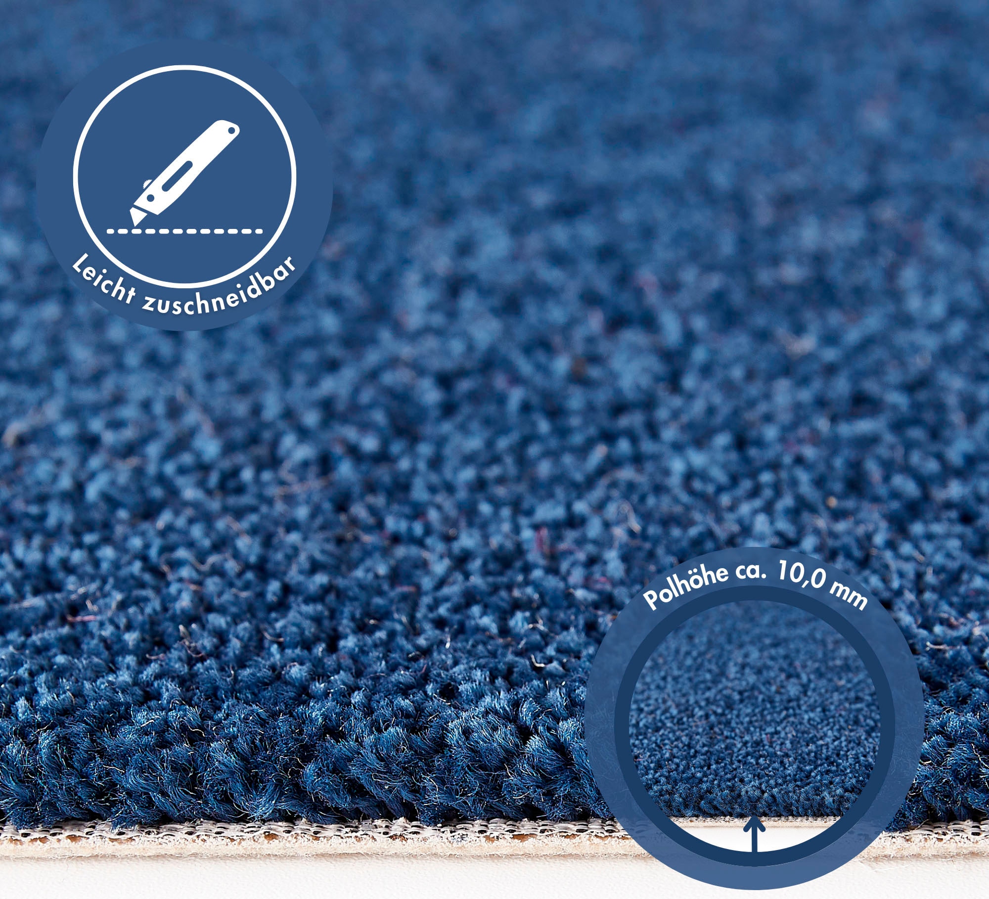 Andiamo Teppichboden »Sophie, Frisee-Velours, Made in Netherlands«, rechteckig, 4,5 mm Höhe, Uni Farben, Breite 400 cm oder 500 cm, strapazierfähig & pflegeleicht