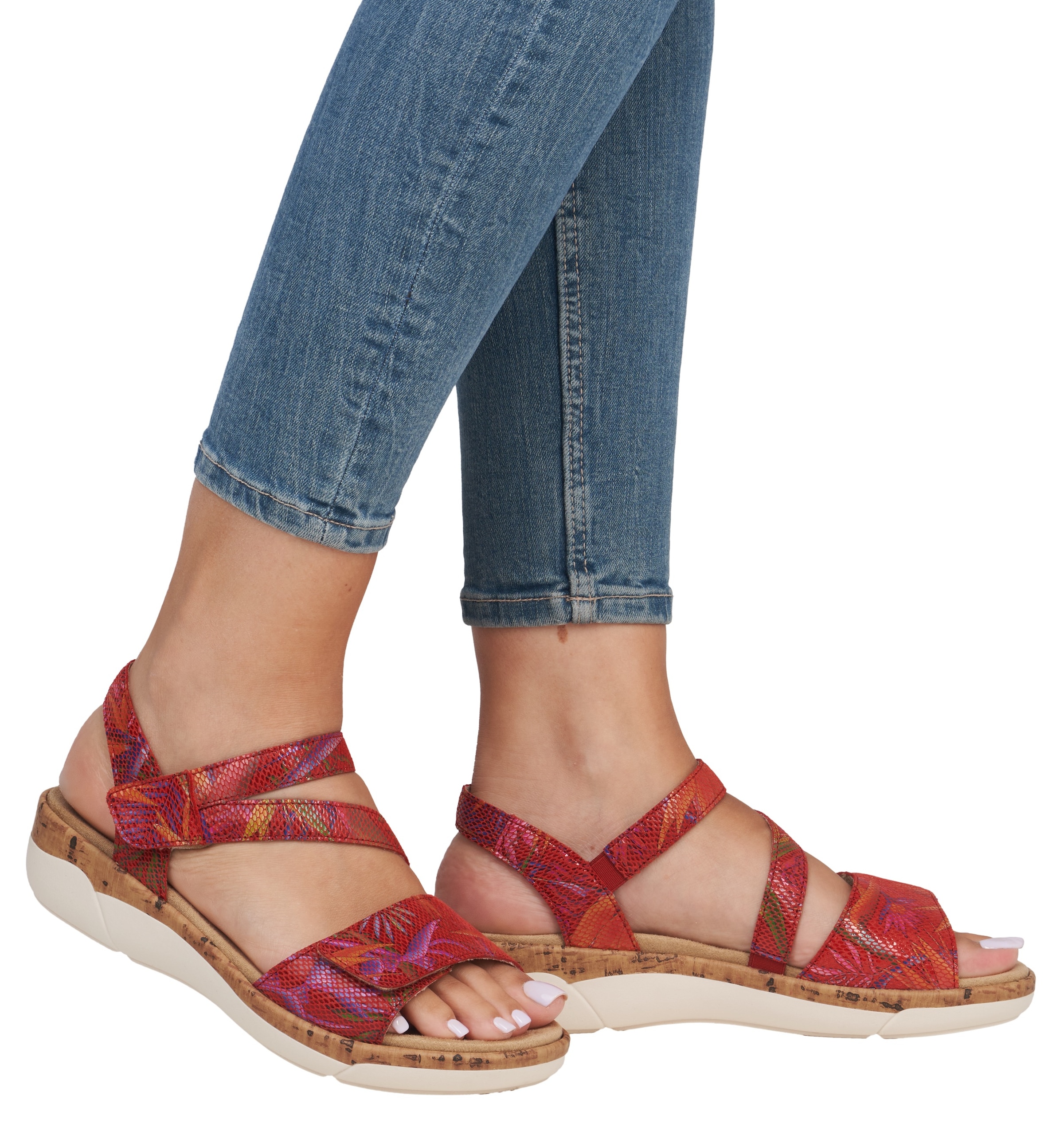 Remonte Keilsandalette, Sommerschuh, Klettschuh, Riemchensandale mit Softfußbett