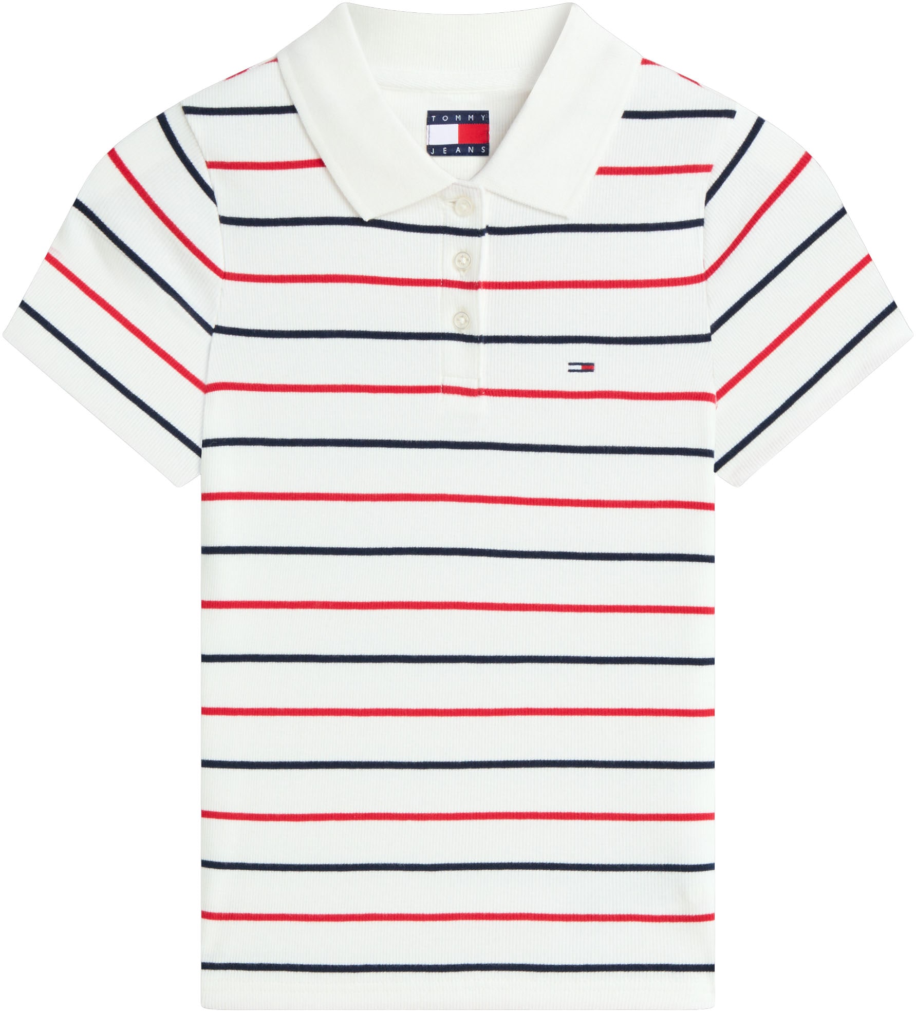 Tommy Jeans Poloshirt »TJW SLIM RIB SS POLO« mit gerippter Struktur
