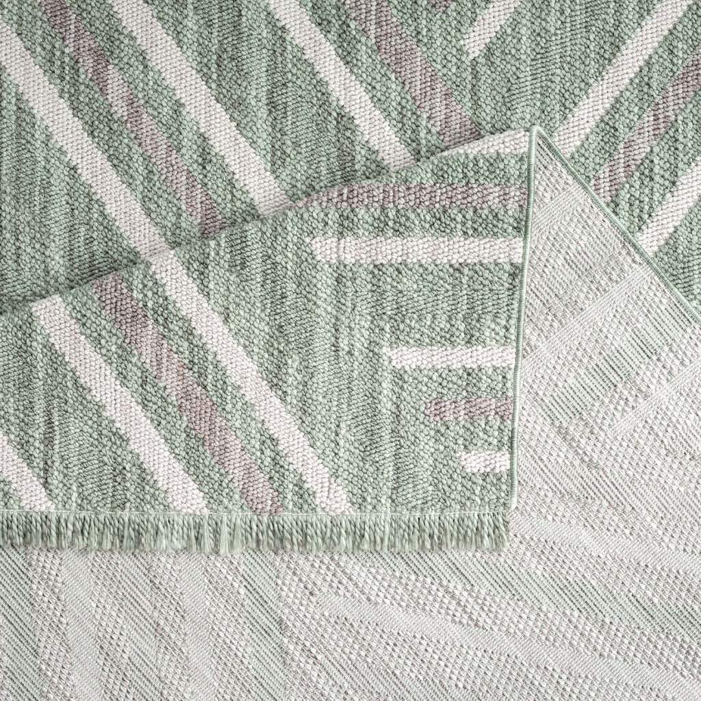 Carpet City Teppich »LINDO 7590«, rechteckig, Kurzflor, Hochtief-Muster/ 3D-Effekt, Fransen, Boho-Stil, Wohnzimmer
