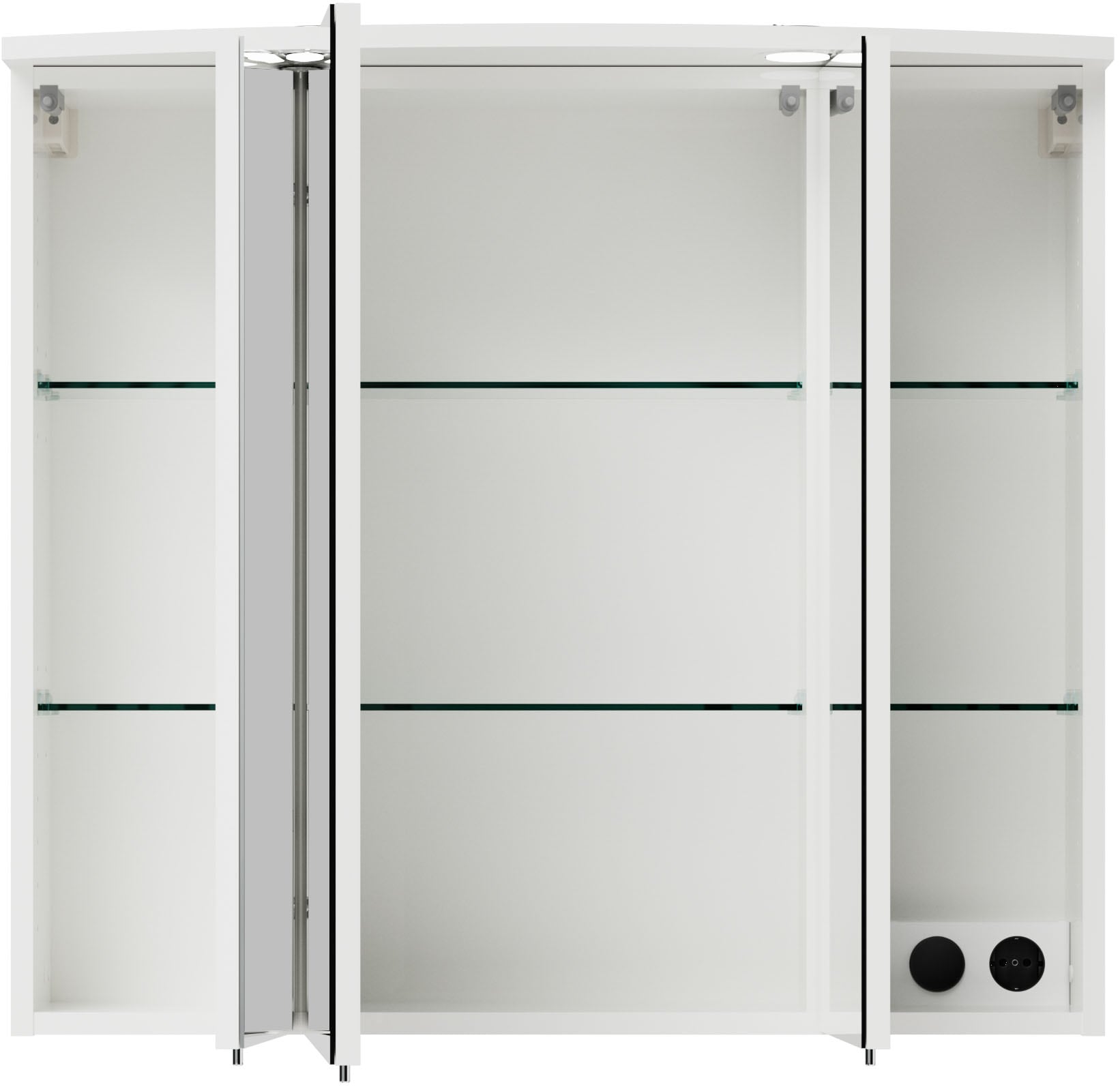 Saphir Badmöbel-Set »Badmöbel-Set Serie 3006 5-teilig Keramik-Waschtisch mit Spiegelschrank«, (6 St.), Badezimmer-Set mit Unterschrank, Hängeschrank, Hochschrank, Türdämpfer