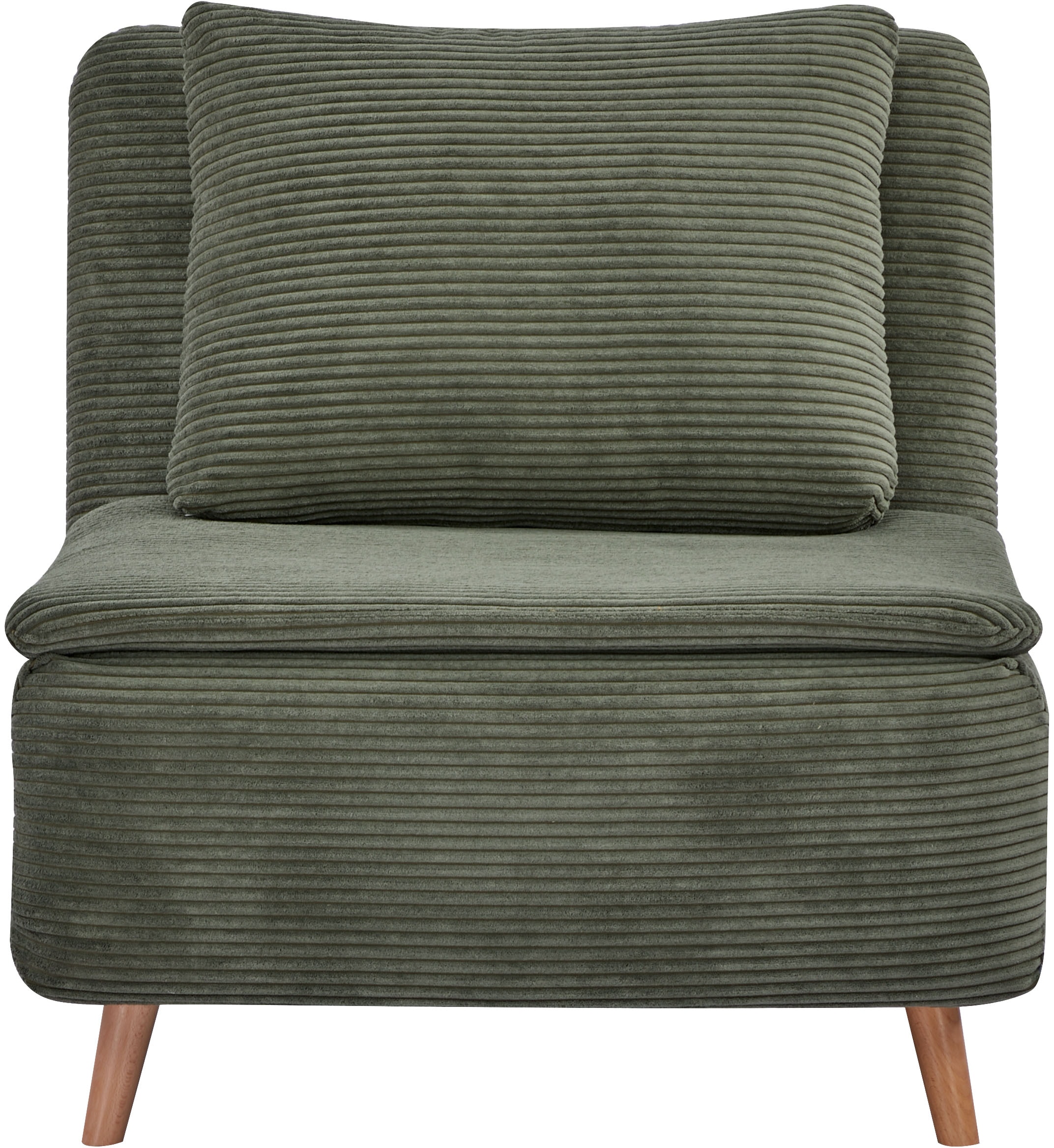 INOSIGN Sessel »AINSLEY«, wandelbar zum Gästebett, Schlafsofa, Webstoff u. Cord-Bezug