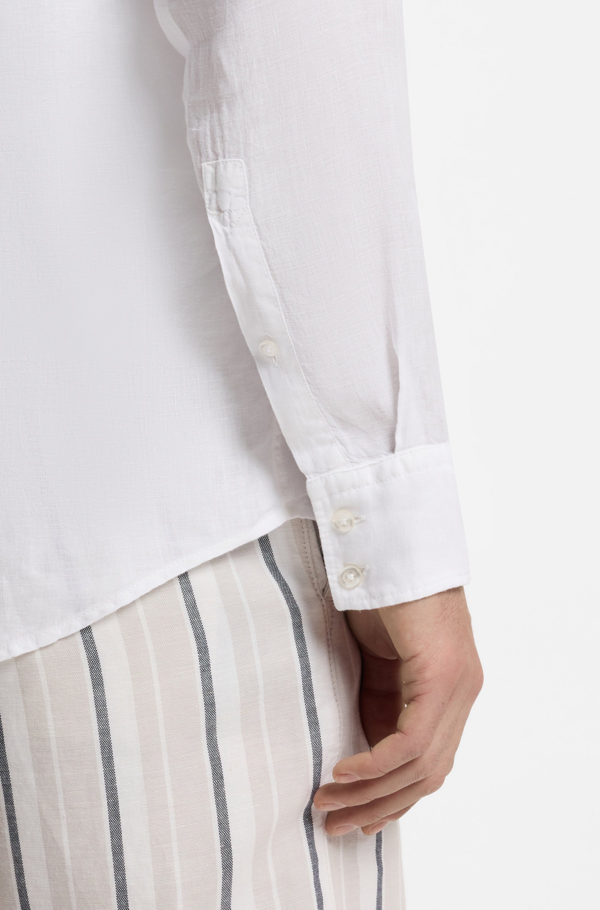 BOSS ORANGE Leinenhemd »Relegant 6 M« Kentkragen, reines Leinen, Regular Fit