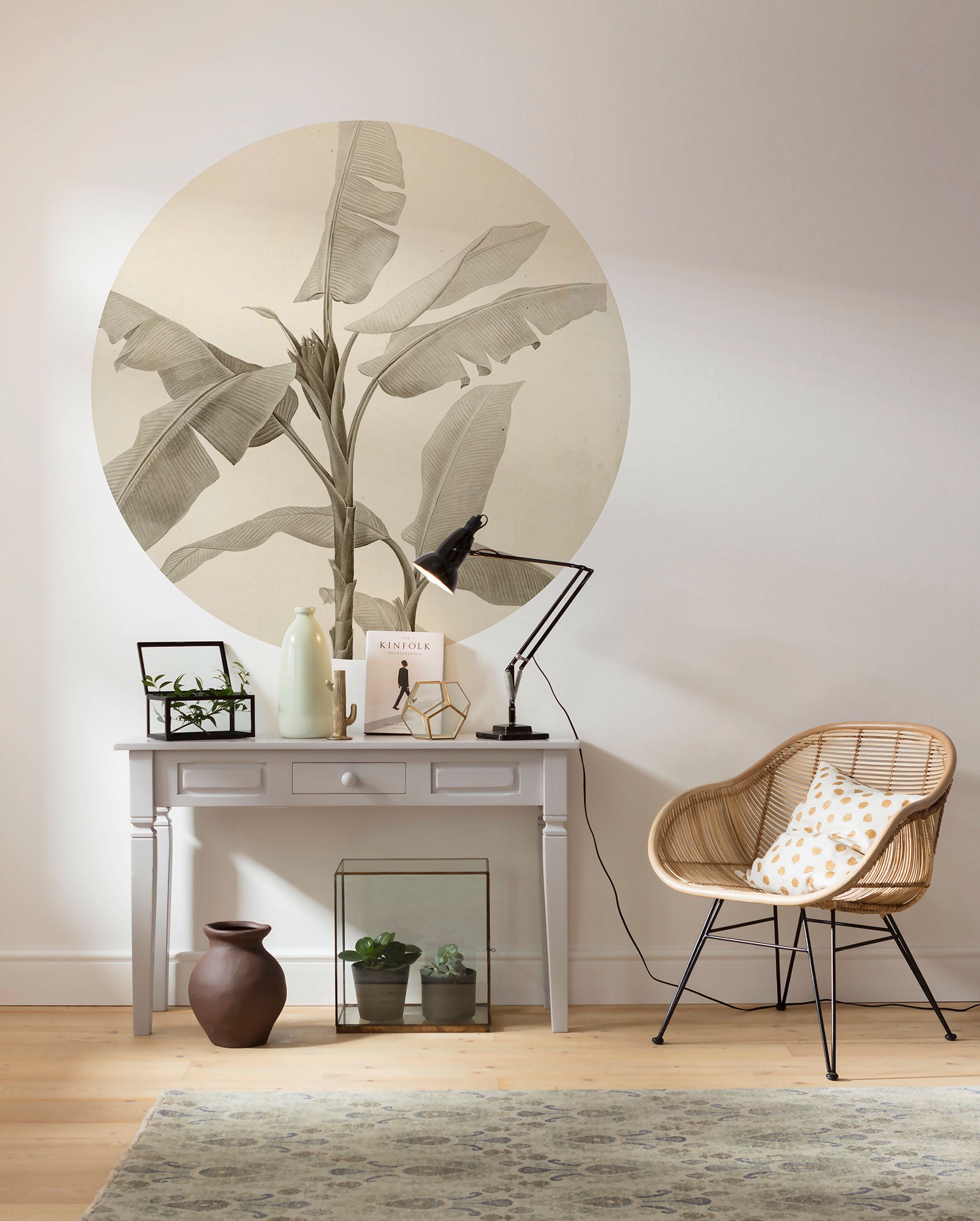 Komar Fototapete »Vlies selbstklebend - Banana Plant - Größe 125 x 125 cm«, bedruckt, Wohnzimmer, Schlafzimmer