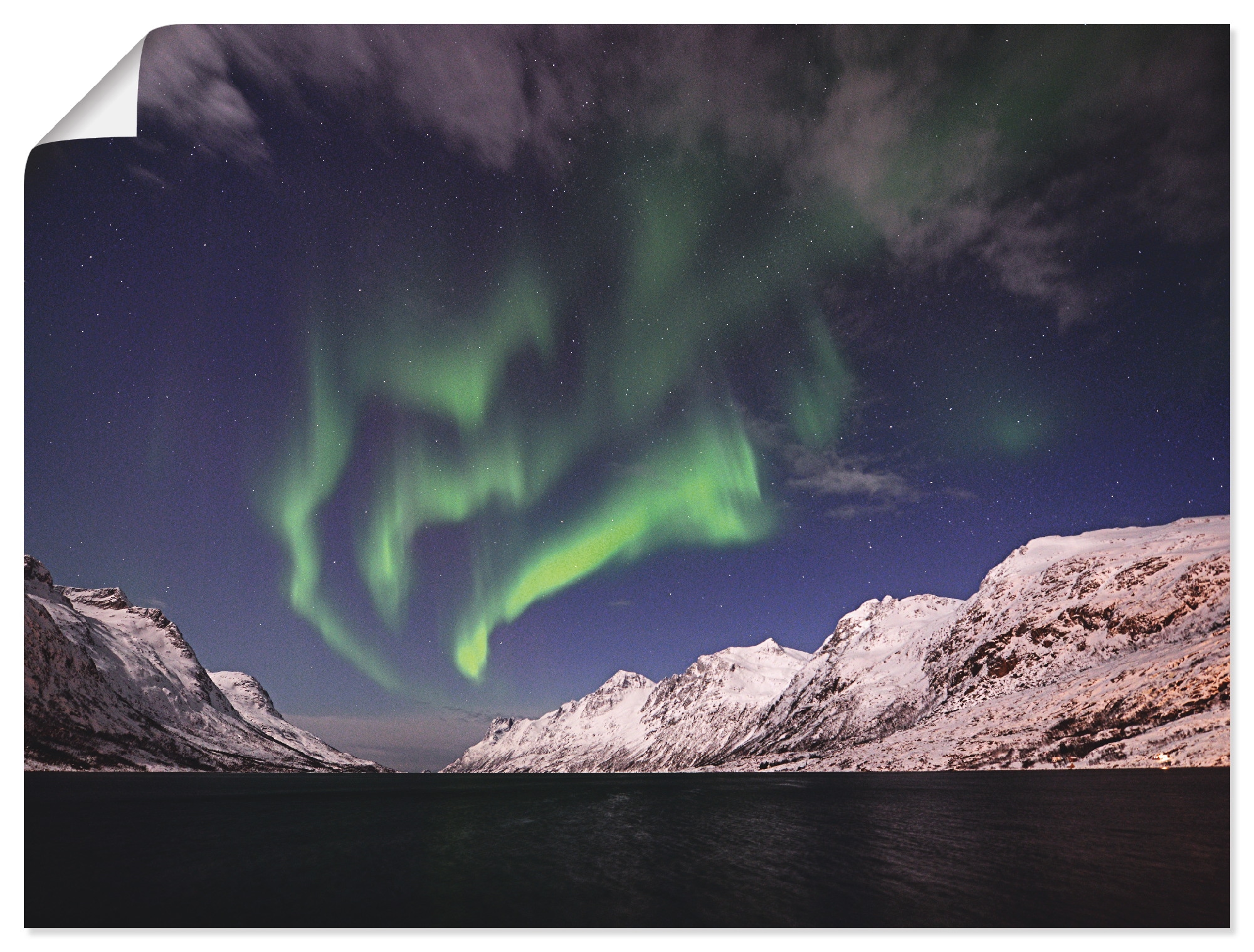 Poster »Nordlicht Norwegen I«, Himmel, (1 St.), als Alubild, Leinwandbild,...