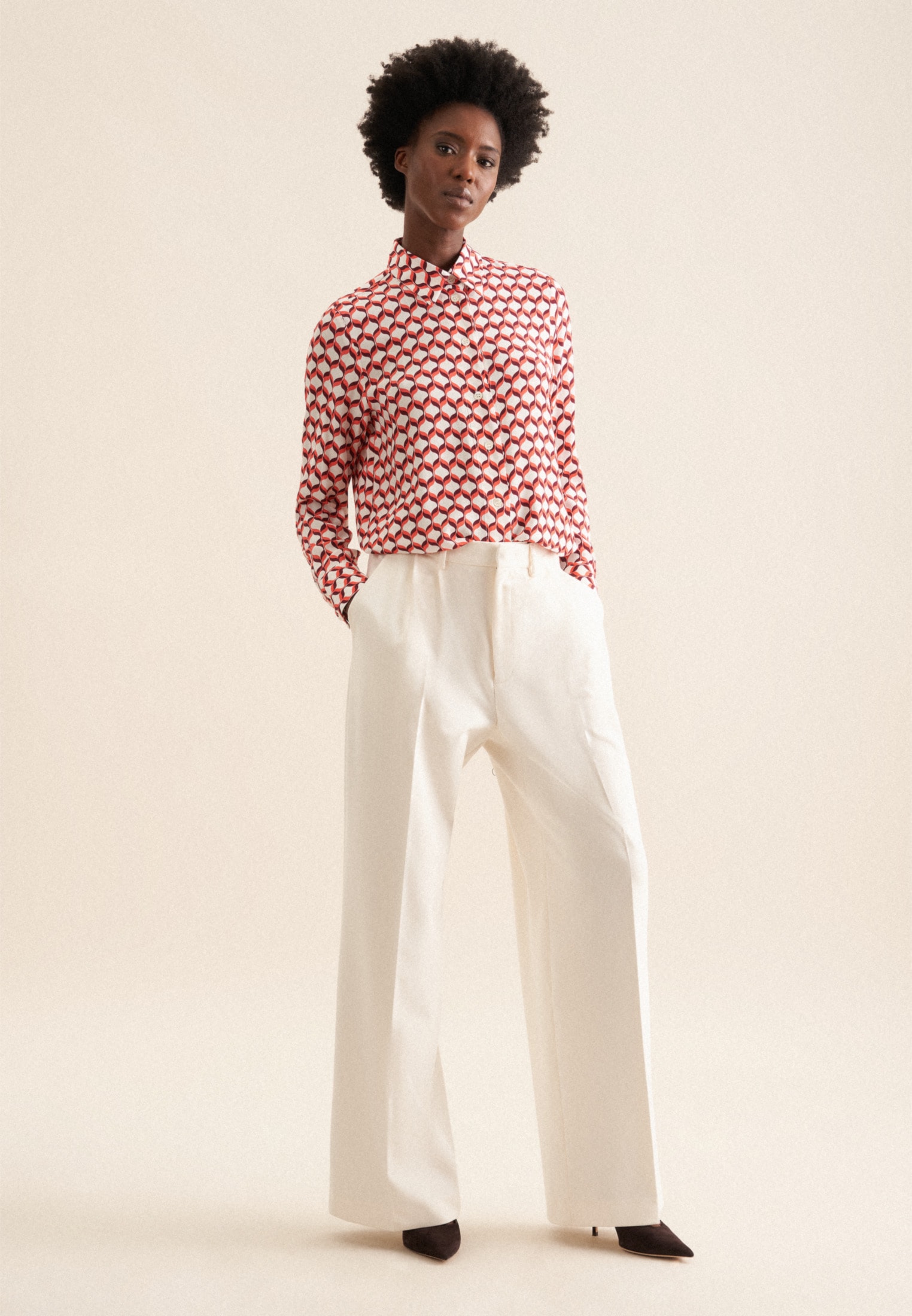 seidensticker Hemdbluse »Schwarze Rose« 1/1 Kragen Geometrische Muster