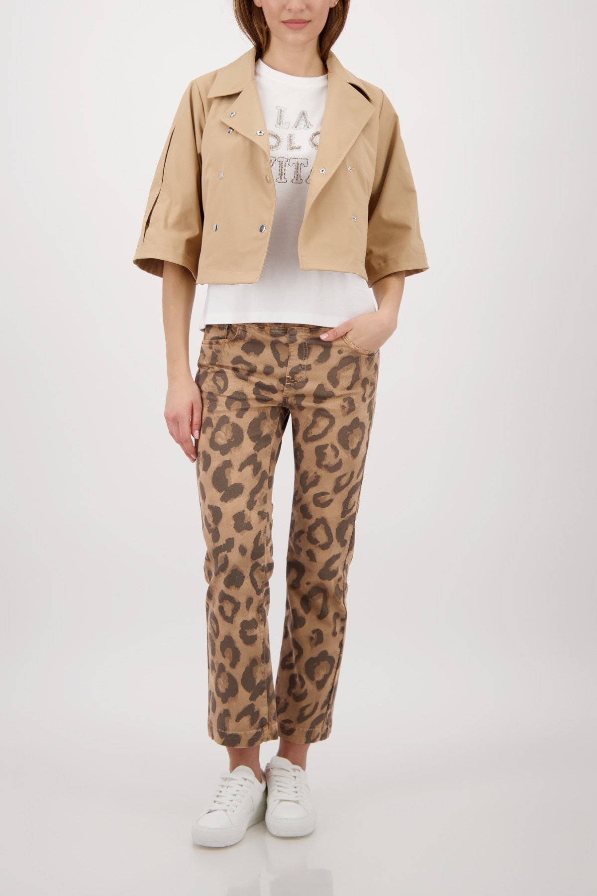 Monari Jogger Pants »Leo allover 70cm«  Regular fit mit Leo-Print