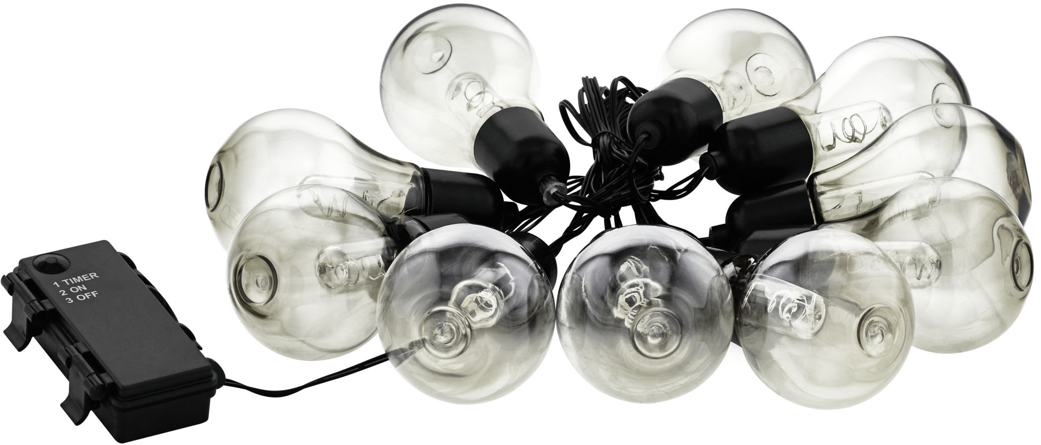 EGLO Lichterkette »LED Lichterkette Libisa, Balkon Deko, Glühbirnen, IP44 Outdoor,« 10 Stk.-flammig Kunststoff, 10 Leuchtmittel, 4,05m Kabel, batteriebetrieben, Terrasse