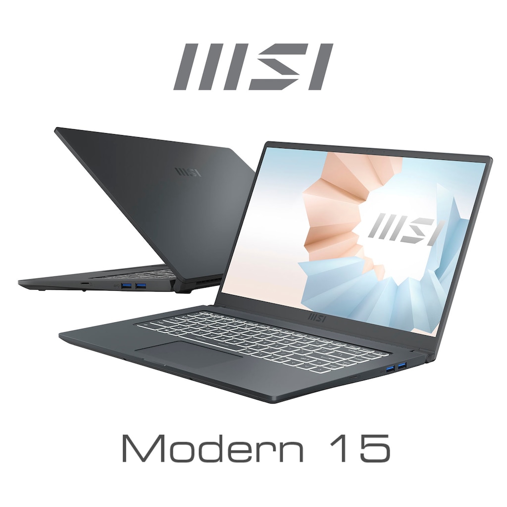 MSI Notebook »Modern 15 A11M-893«, 39,6 cm, / 15,6 Zoll, Intel, Core i5, Iris Xe Graphics, 512 GB SSD