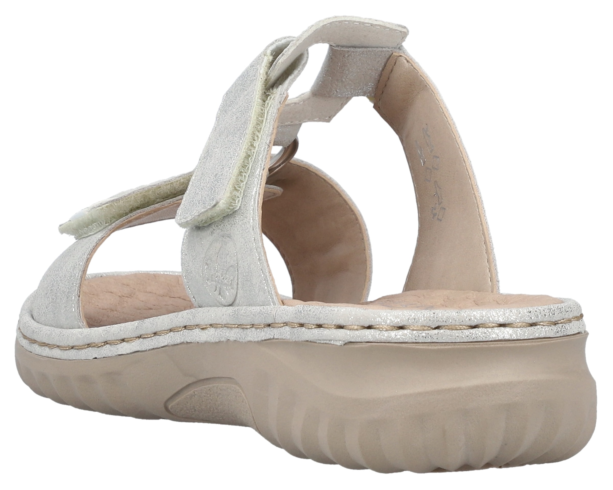 Rieker Pantolette, Sommerschuh, Strandschuh mit regulierbaren Klettverschlüssen