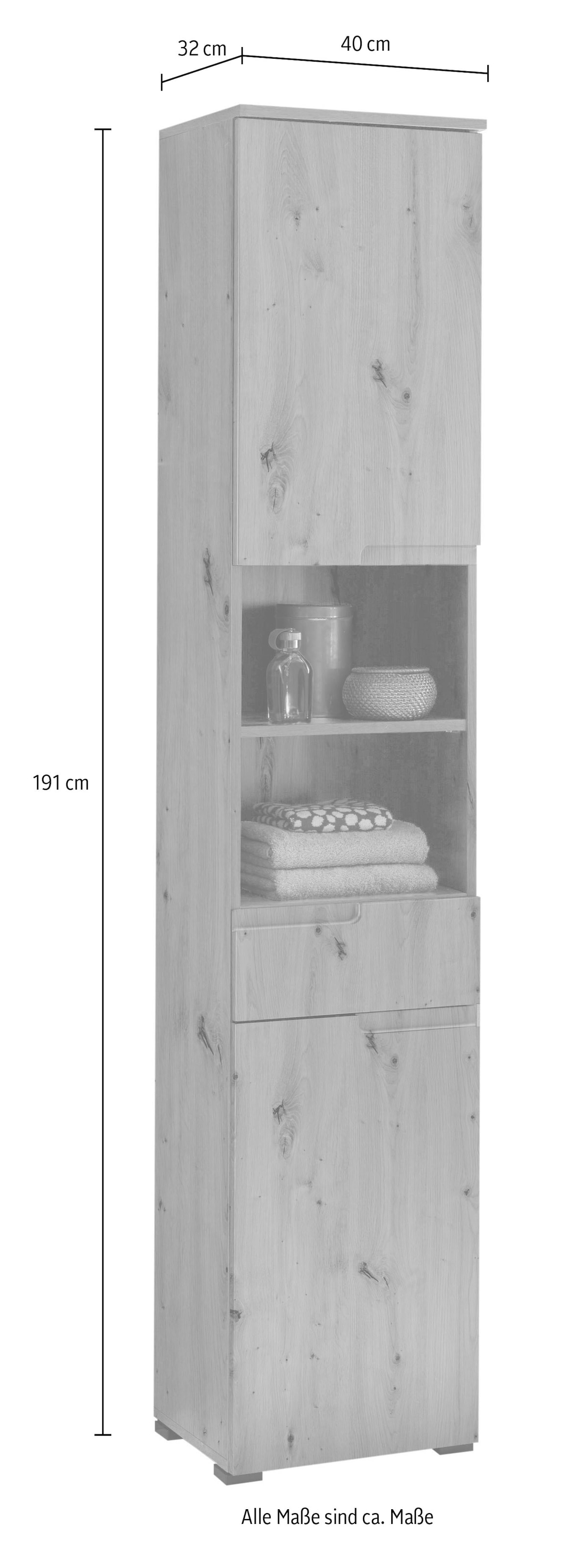 BASIC by Balculina Hochschrank »Spice, Badezimmerschrank BxTxH 40x191x32 cm«, (1 St.), Breite 40 cm, Griffmulden