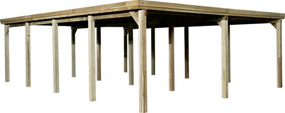 Doppelcarport »618 Gr.3«, Holz, 270 cm, braun