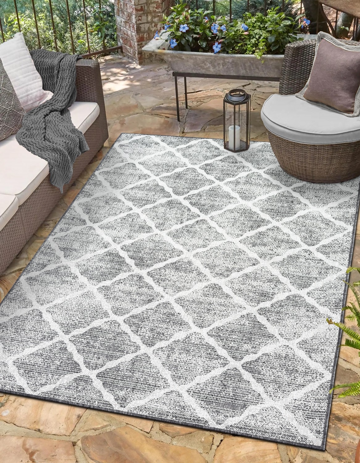 Myflair Möbel & Accessoires Teppich »Astral«, rechteckig, modernes Rauten Design, Outdoor geeignet, Balkon, Terrasse