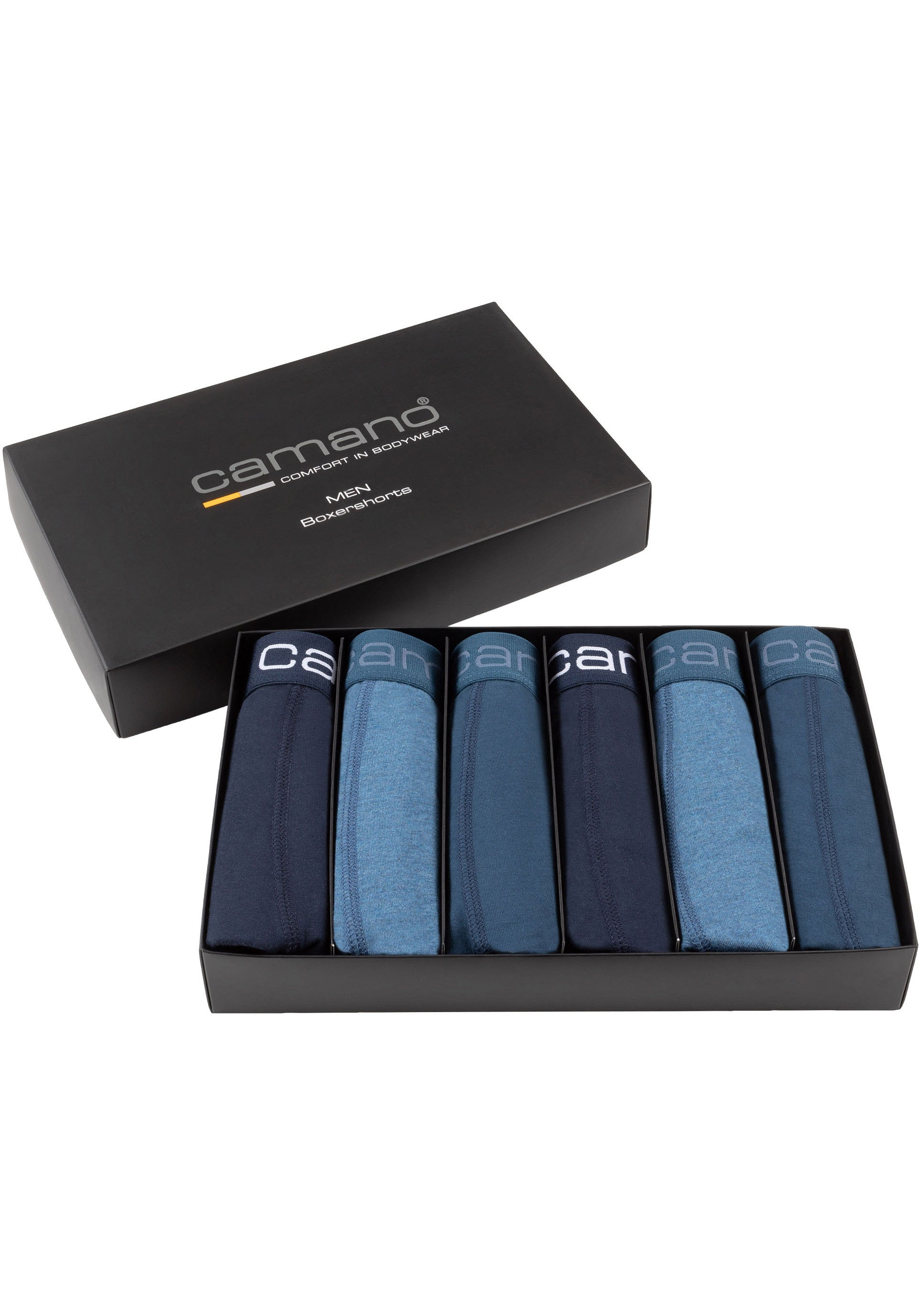 Camano Boxershorts »comfort«, (6er Pack), mit Stretch-Logobund