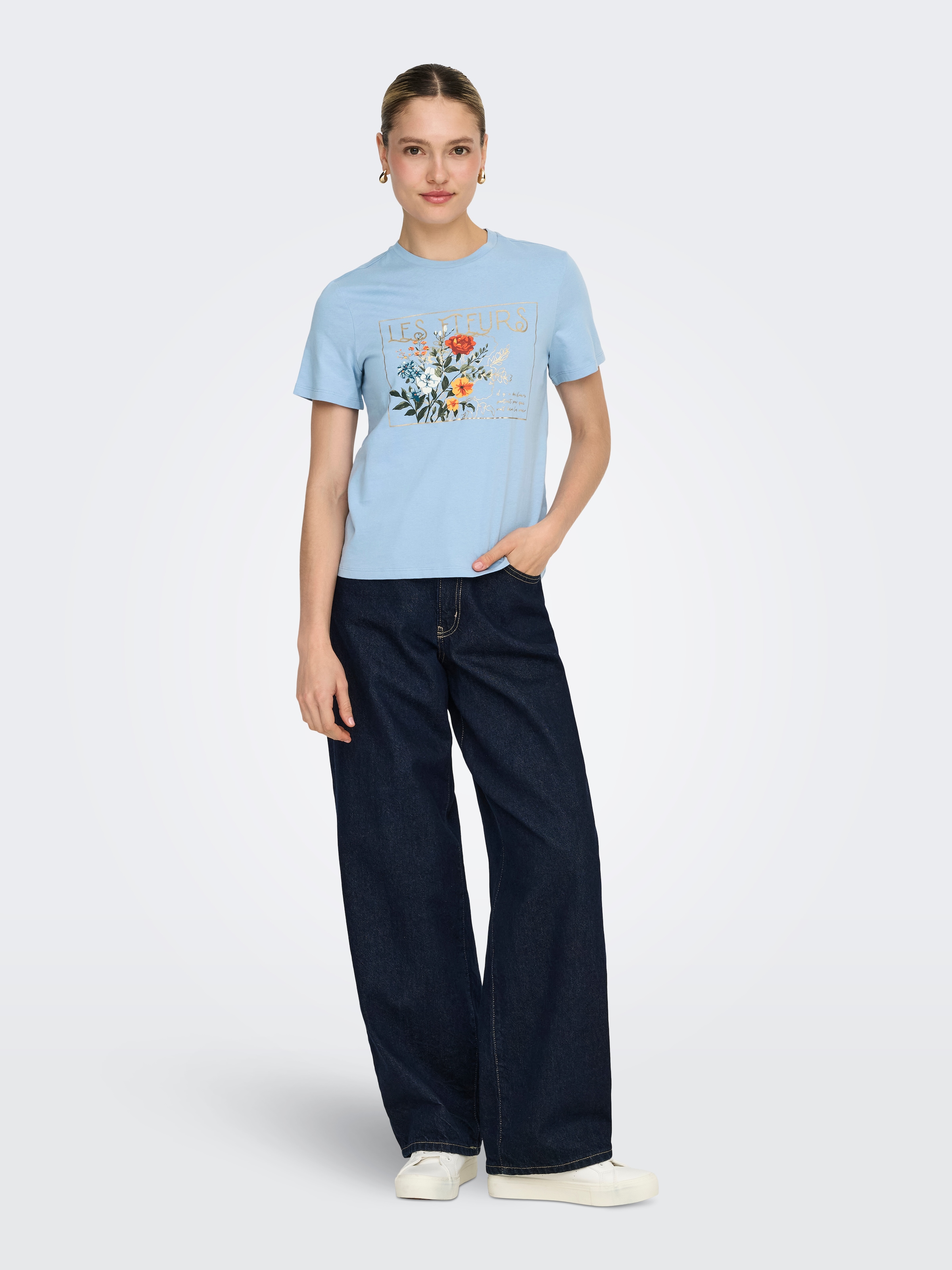 ONLY Kurzarmshirt »ONLAMBERDINE S/S PRINT TOP BOX JRS« Baumwolle, regular fit, Rundhals