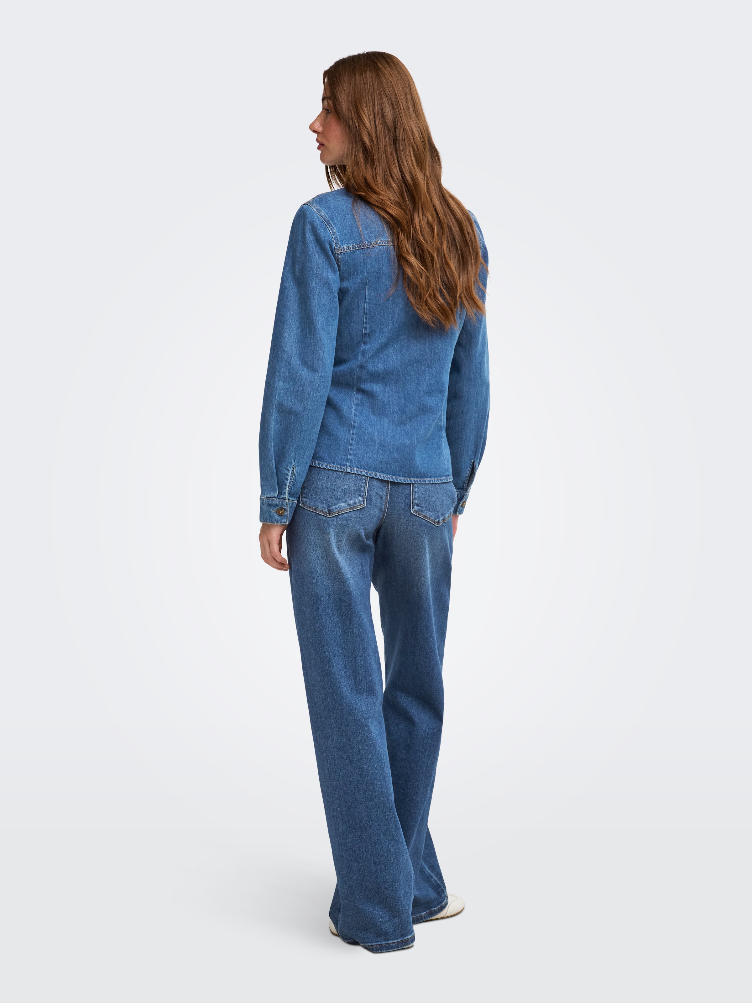 ONLY Jeansbluse »ONLUNA FITTED SHIRT DNM« Baumwolle, Denim