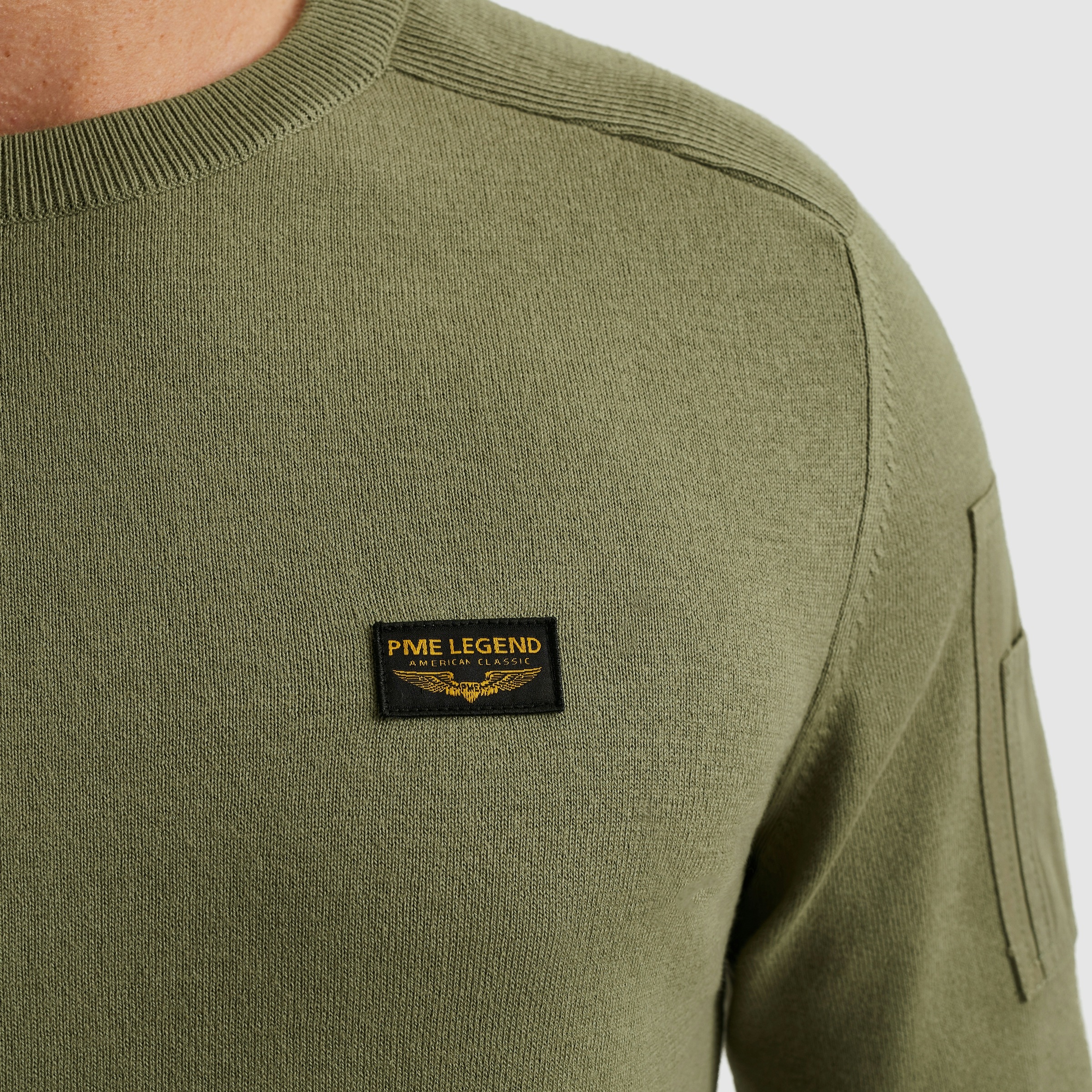 PME LEGEND Rundhalspullover, mit Logo Stickerei