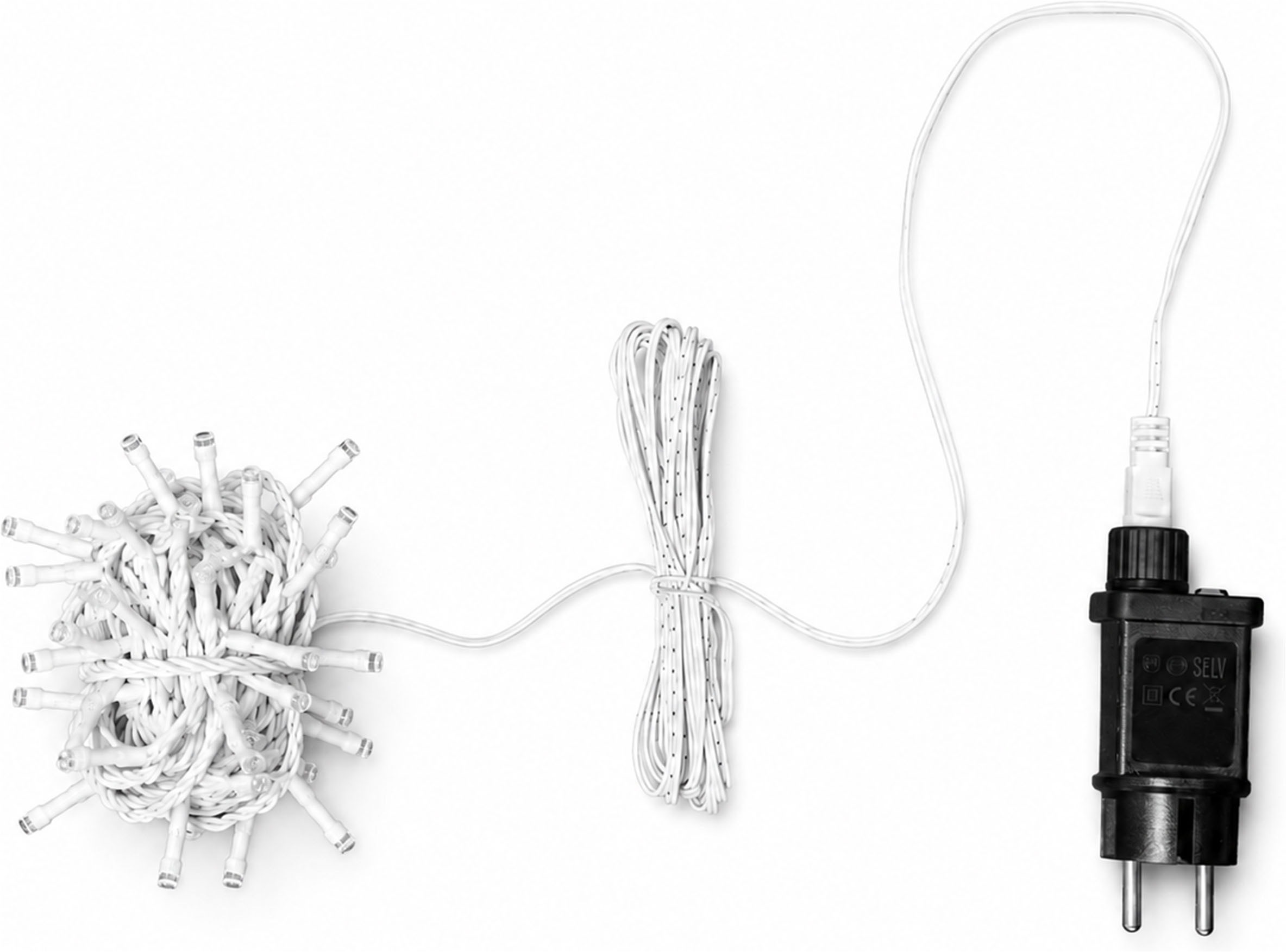 OTTO home LED-Lichterkette »in 3/6/12/18 u. 24 m Länge, warmweiß, Timer, Indoor, Outdoor, Garten« 6/18h Timer, schwarz o. weiß, 5m Zuleitung,  innen, außen, Balkon