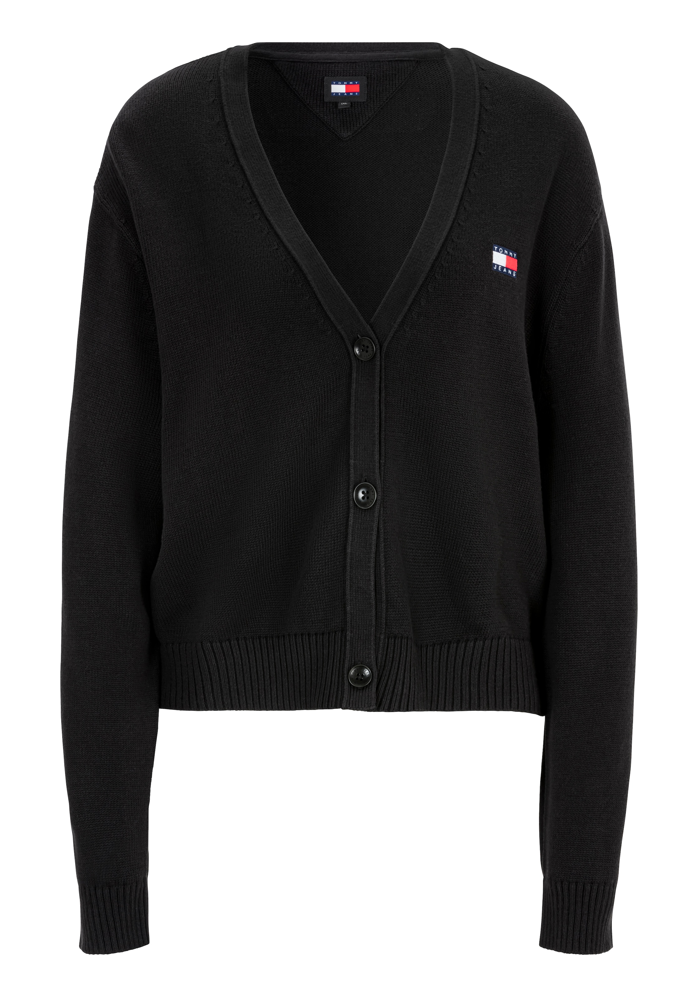 Tommy Jeans Curve Strickjacke »TJW ESSENTIAL BADGE CARDIGAN EXT«, in Großen Größen, Logo-Badge