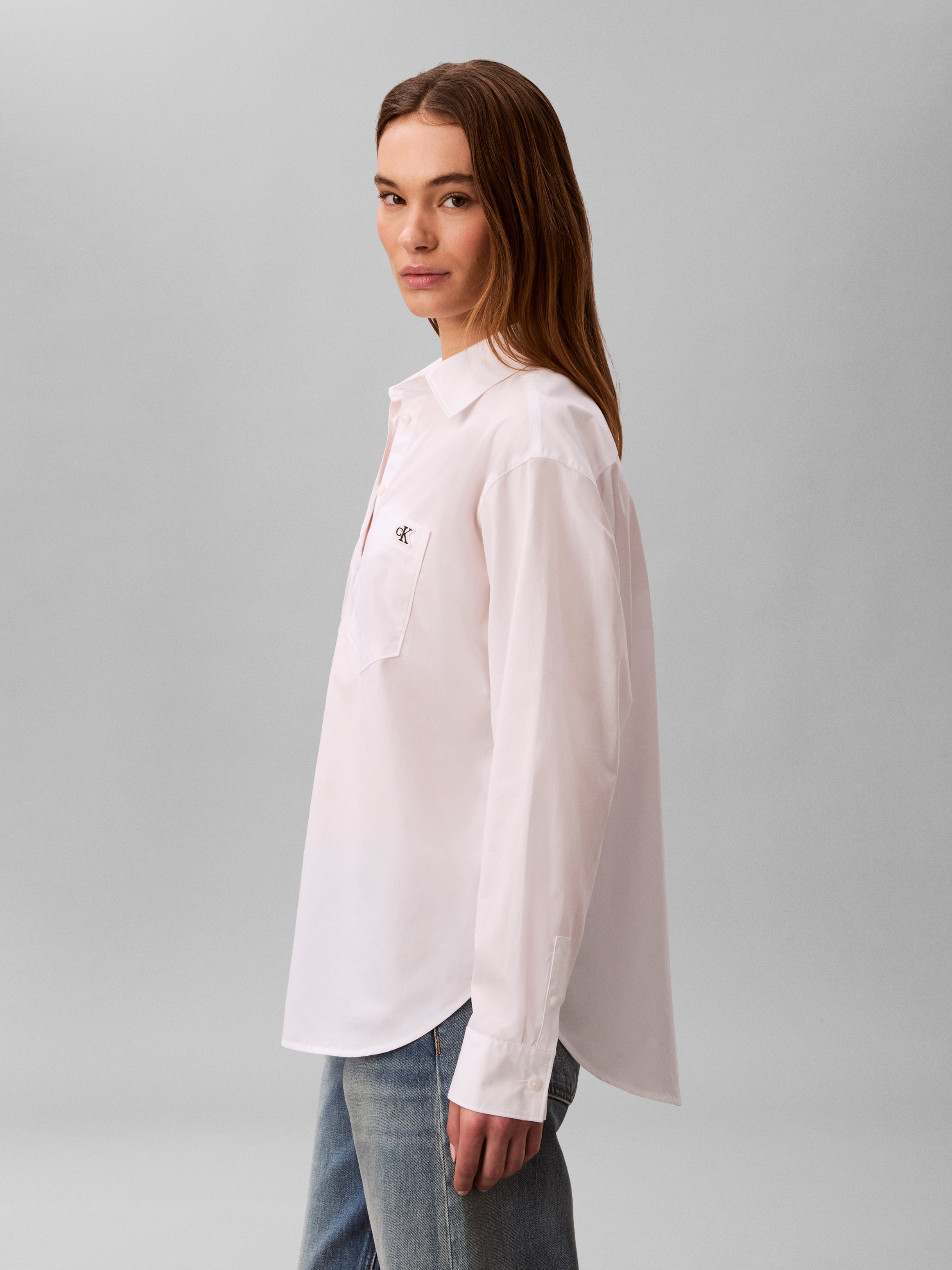 Calvin Klein Jeans Hemdbluse »COTTON POPLIN RELAXED SHIRT« Regular fit mit Brusttasche