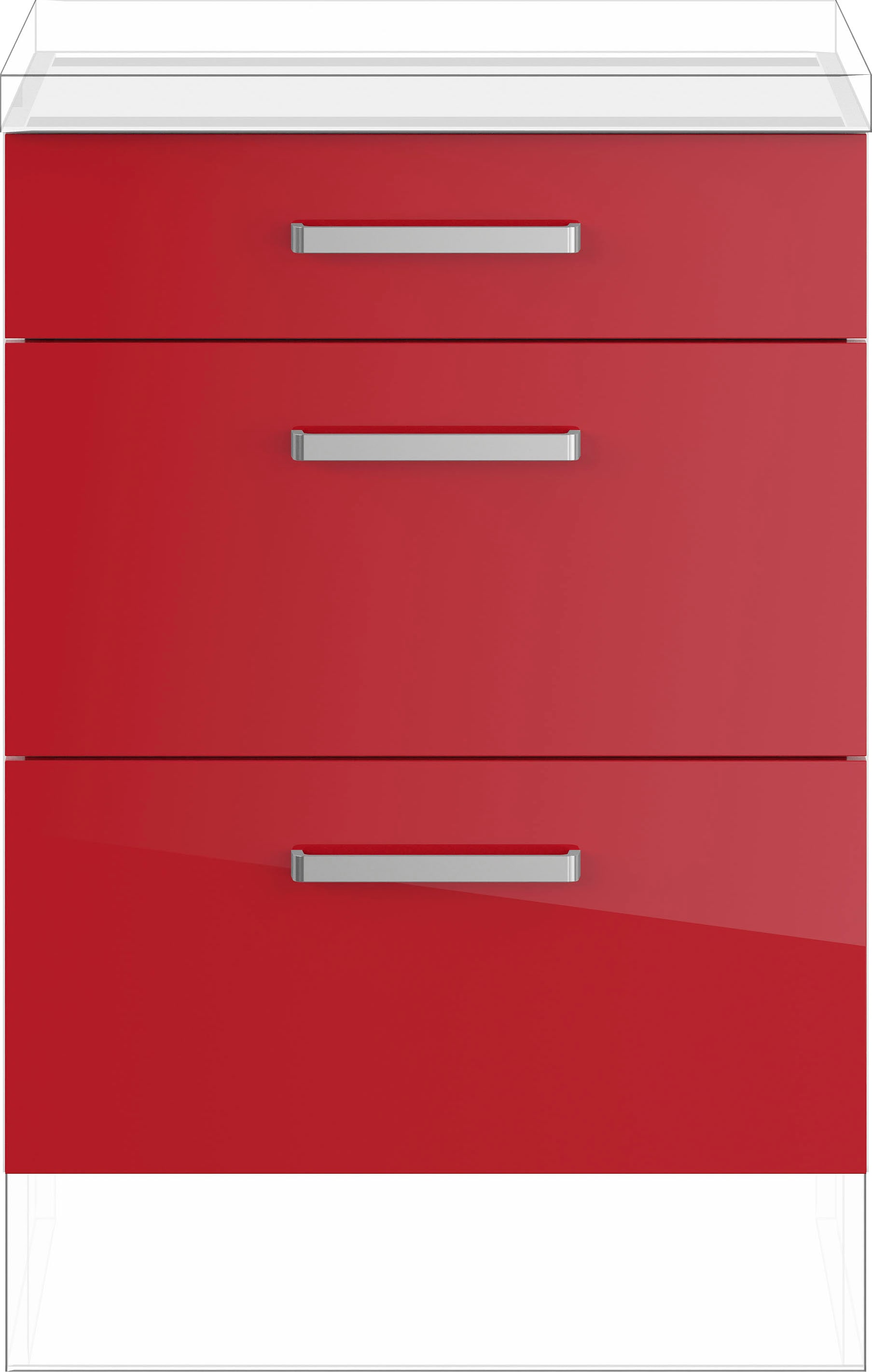 IMPULS KÜCHEN Auszugsunterschrank »"Turin", Breite/Höhe: 60/72,3 cm, mit Soft-Close«, vormontiert, mit Schubkasten, mit Auszügen