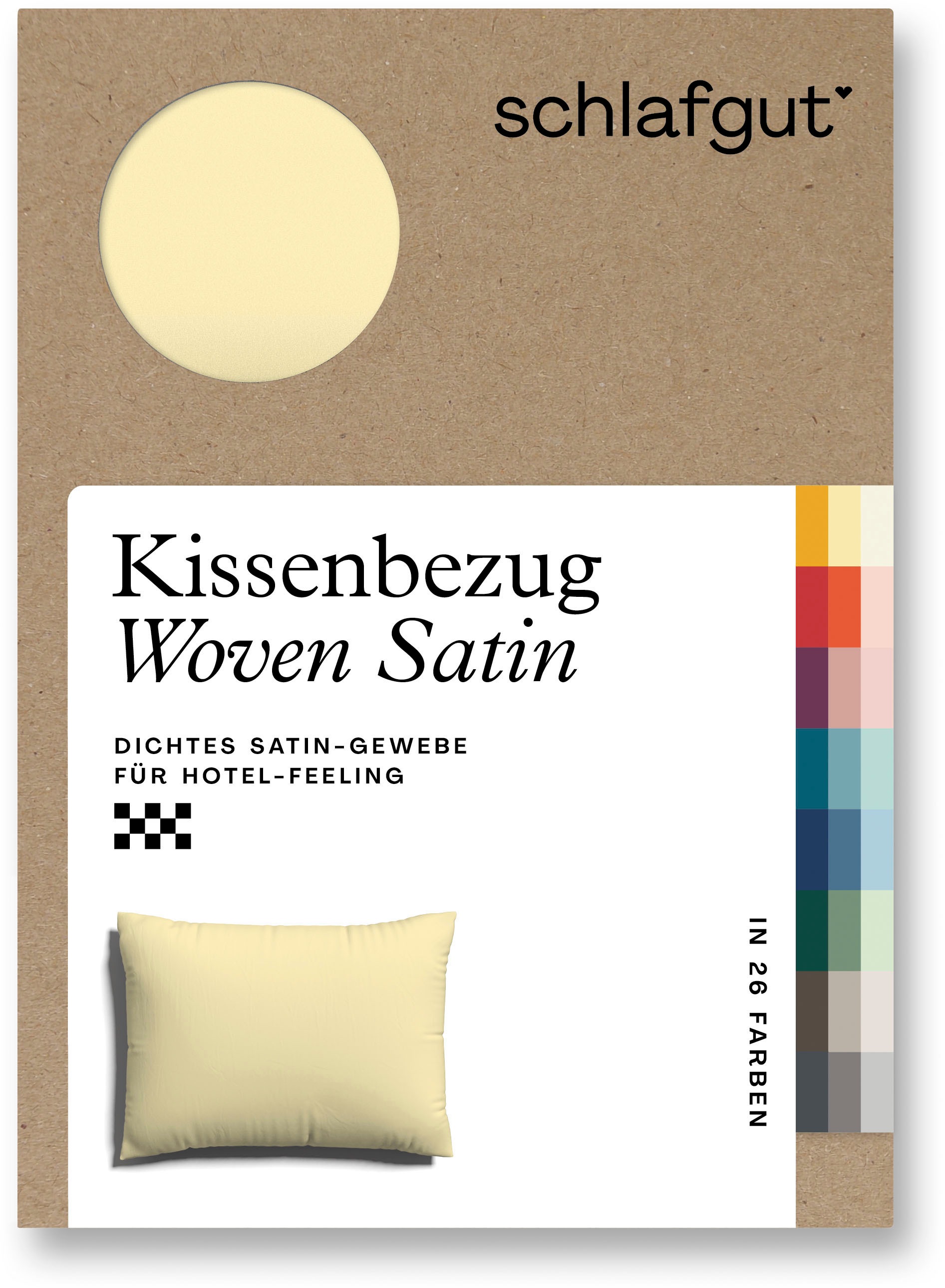 Schlafgut Kissenbezug »Woven Satin aus Mako-Baumwolle, langlebig, pflegeleicht, dicht gewebt«, (1 St.), Kissenhülle mit Reißverschluss, passender Bettbezug erhältlich