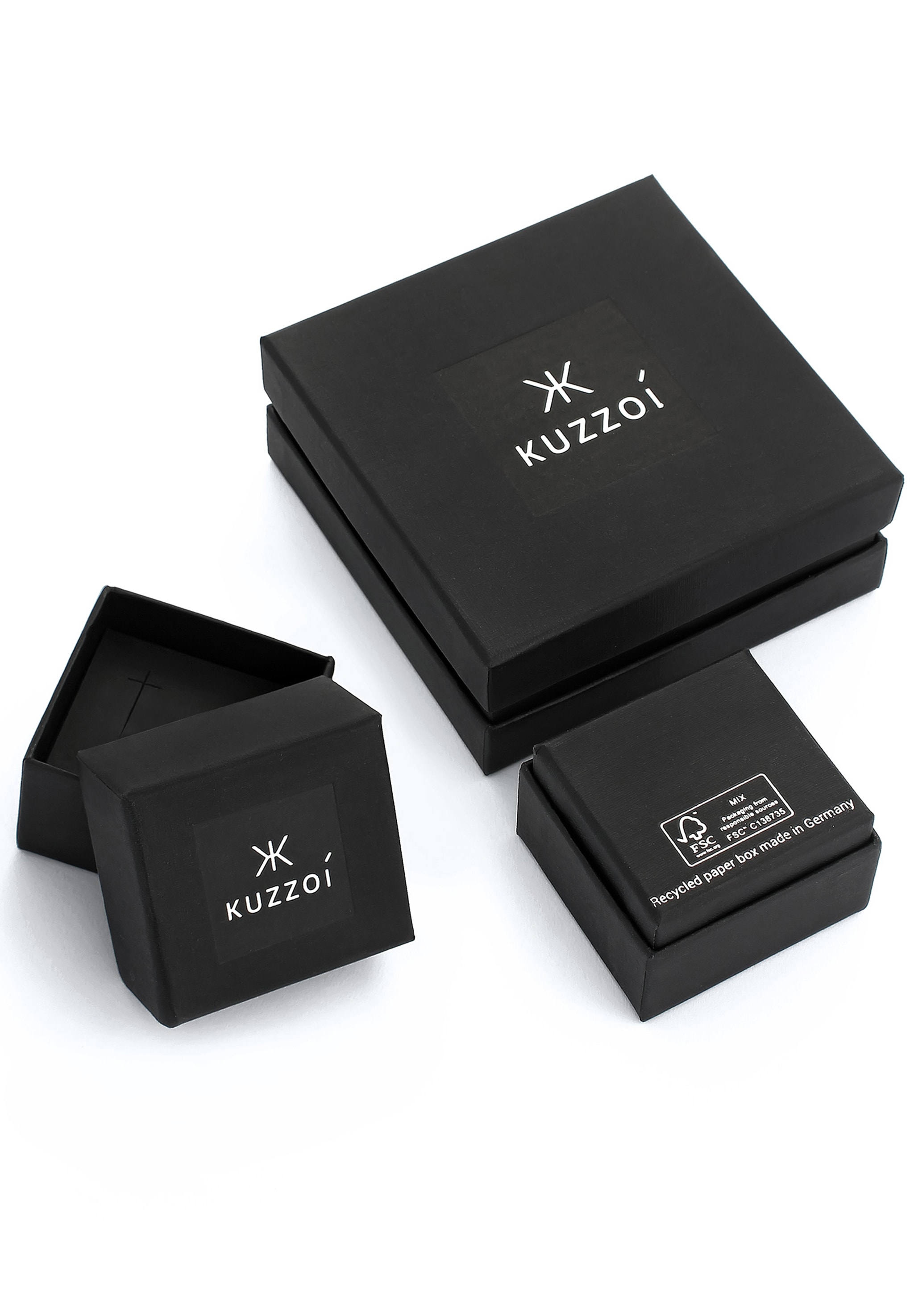 Kuzzoi »Ring Rechteck Tiger Eye Organic 925 Sterling Silber«