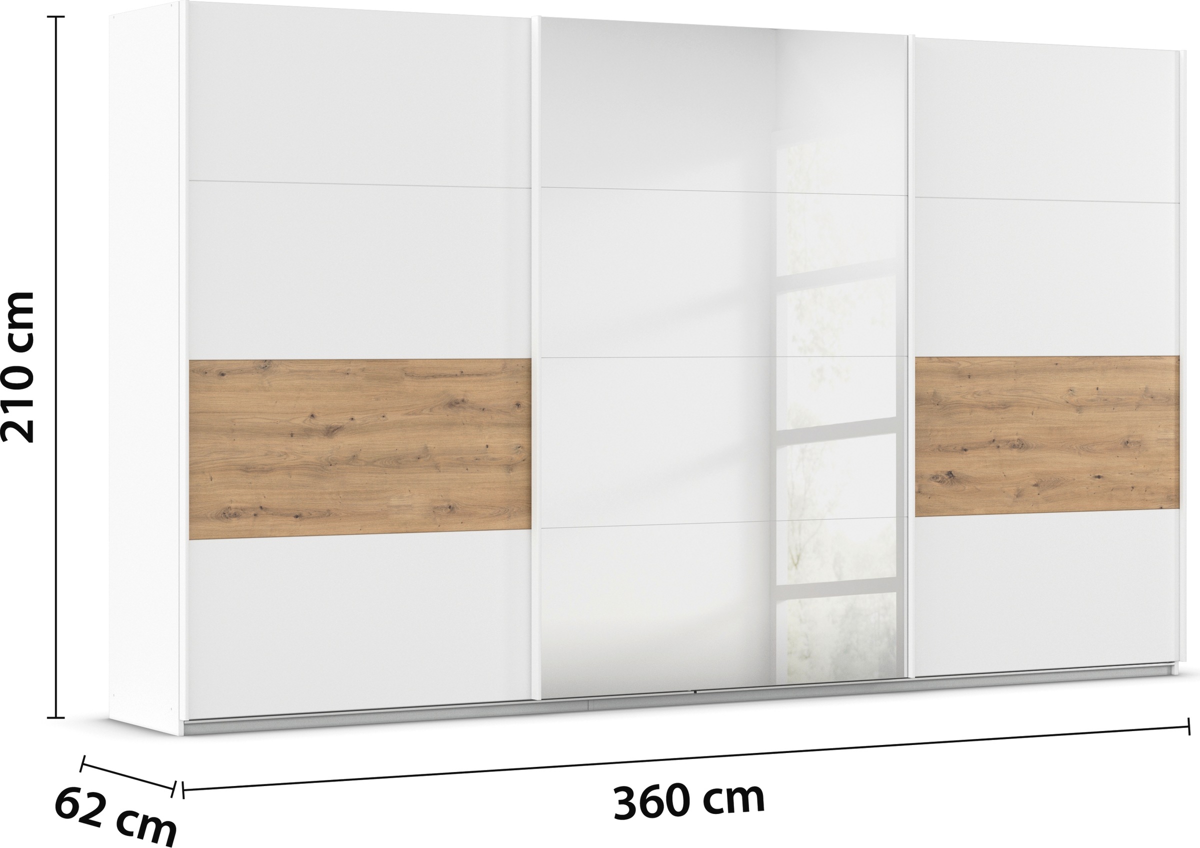 rauch Schwebetürenschrank »Kleiderschrank Schrank Garderobe CORTONA«, inkl. Inneneinteilung, 2 Stoffboxen und zusätzlichen Einlegeböden