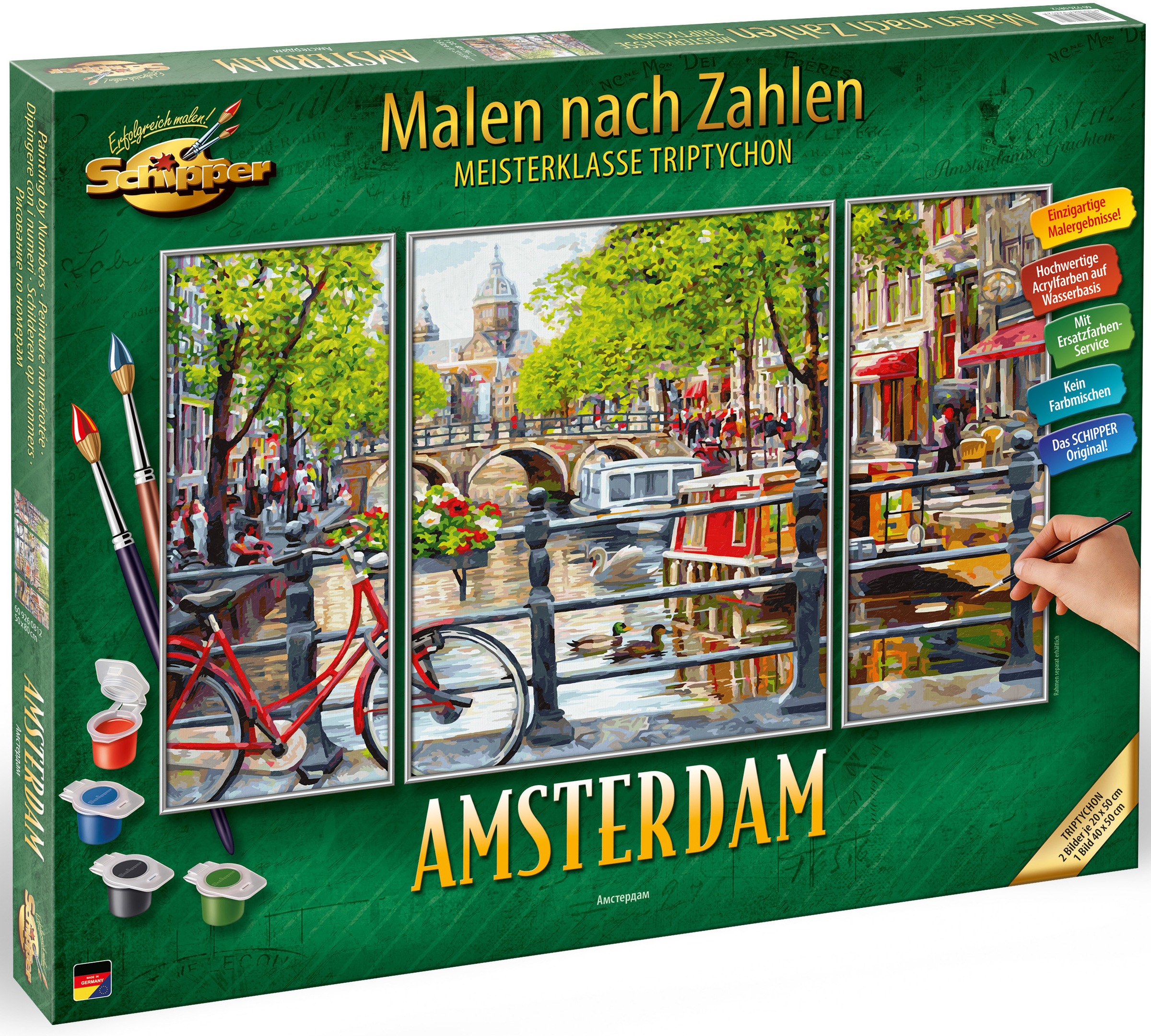 Schipper Malen nach Zahlen »Meisterklasse Triptychon - Amsterdam«, Made in Germany