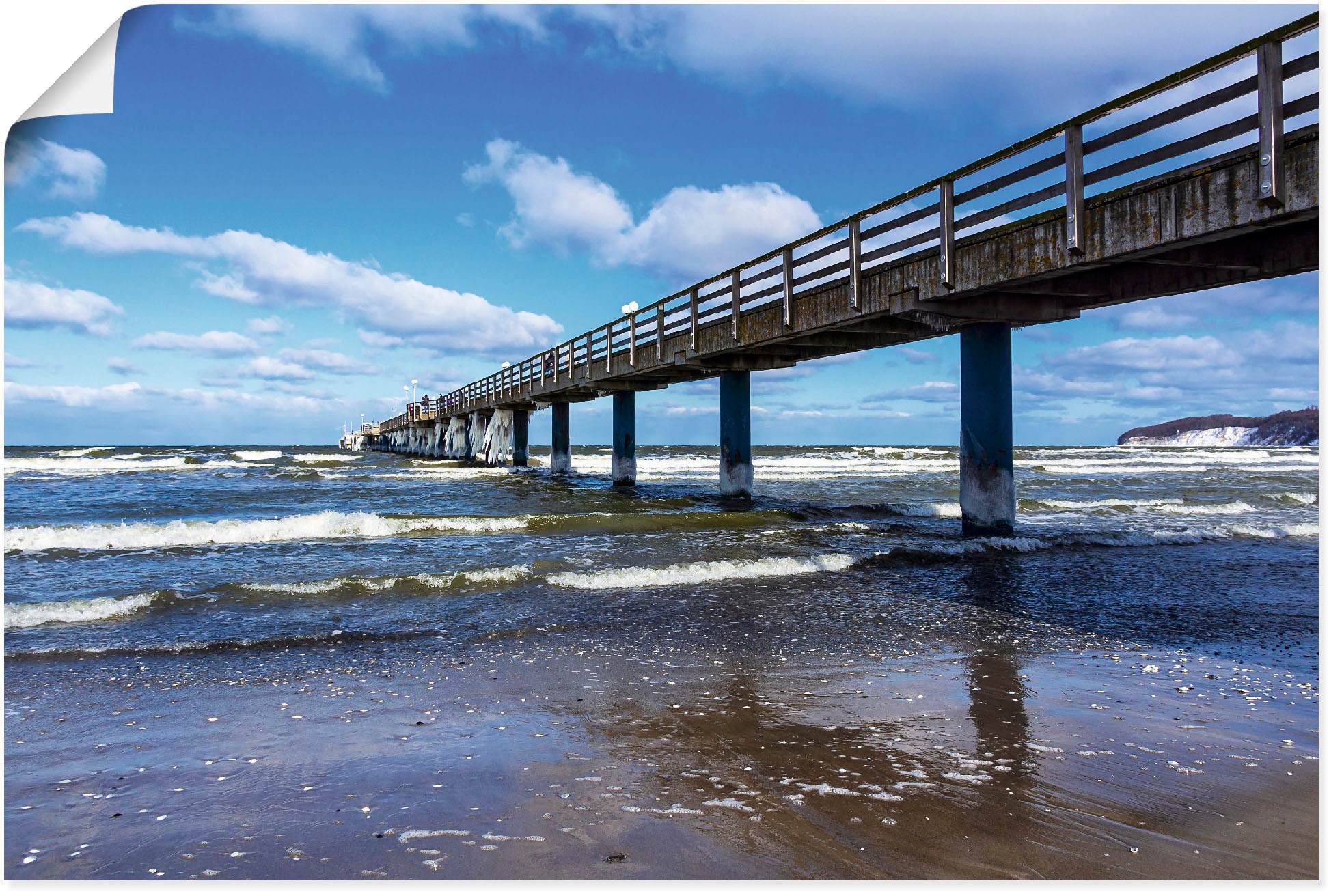 Poster »Die Seebrücke in Zingst im Winter«, Brücken, (1 St.), als Alubild,...