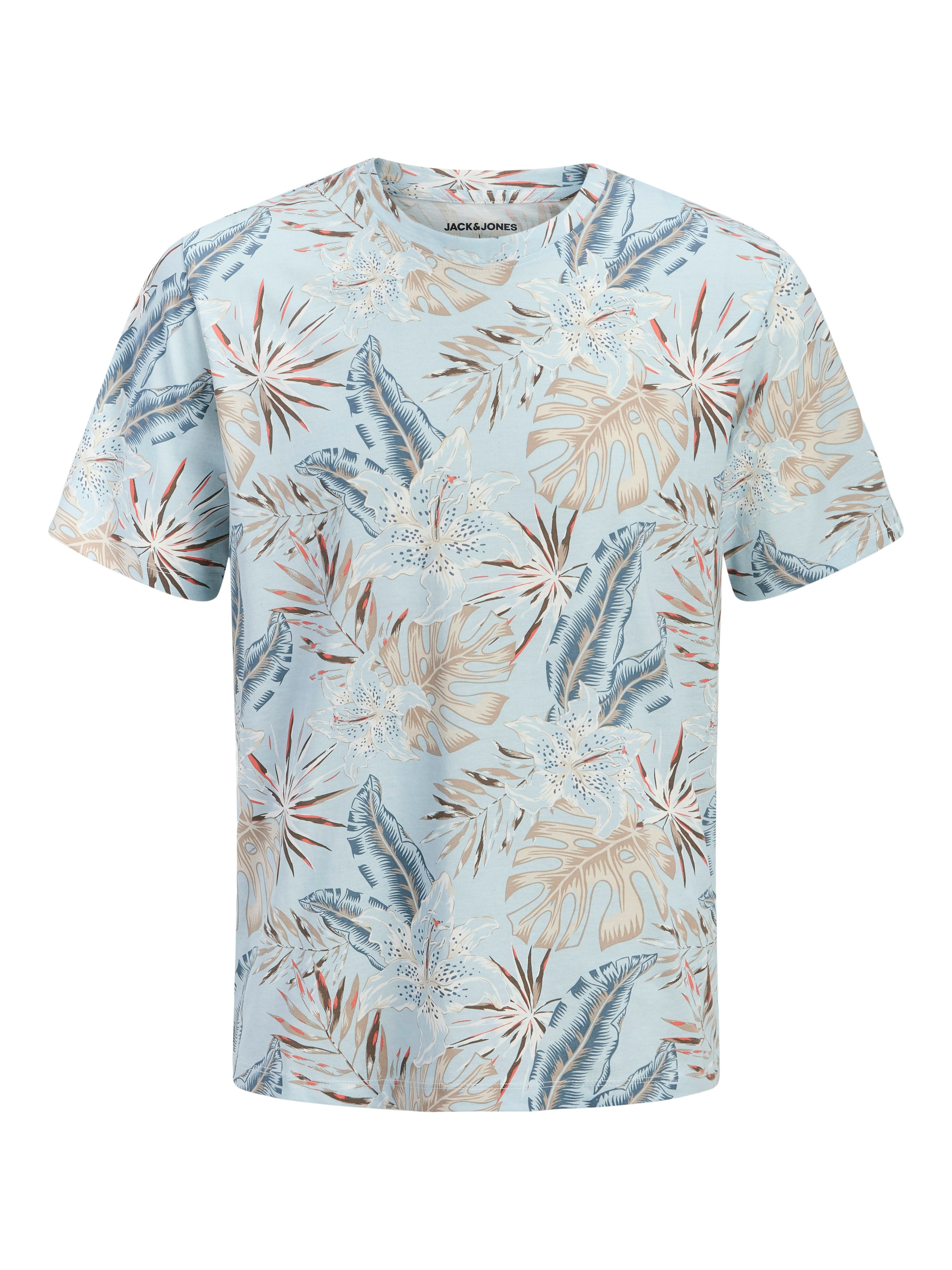 Jack & Jones Rundhalsshirt »JJHONOLULU AOP TEE SS CREW NECK« Baumwolle, regular fit