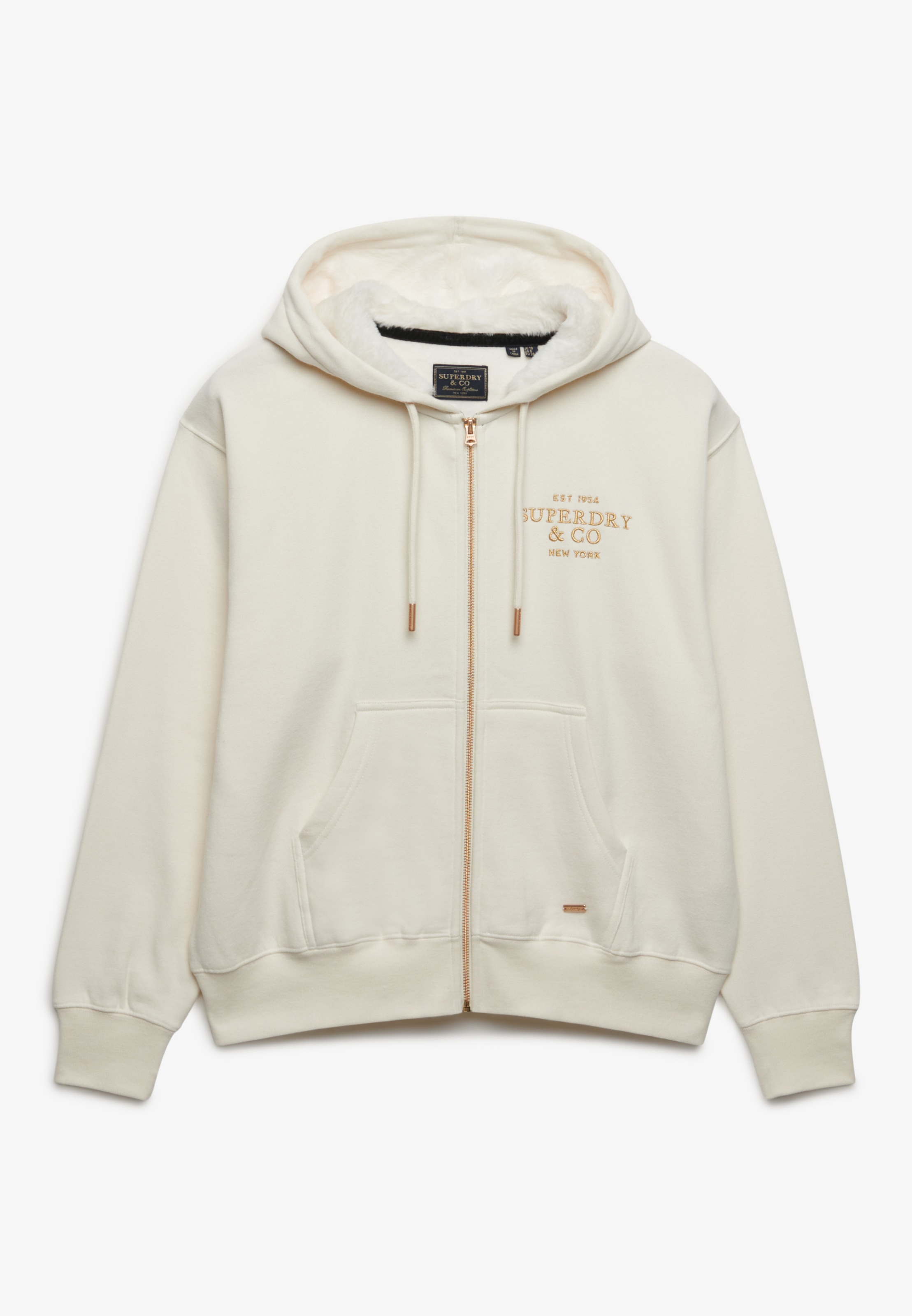 Superdry Kapuzensweatjacke »LUXE FUR LINED ZIPHOOD« Baumwollmischung, relaxed fit