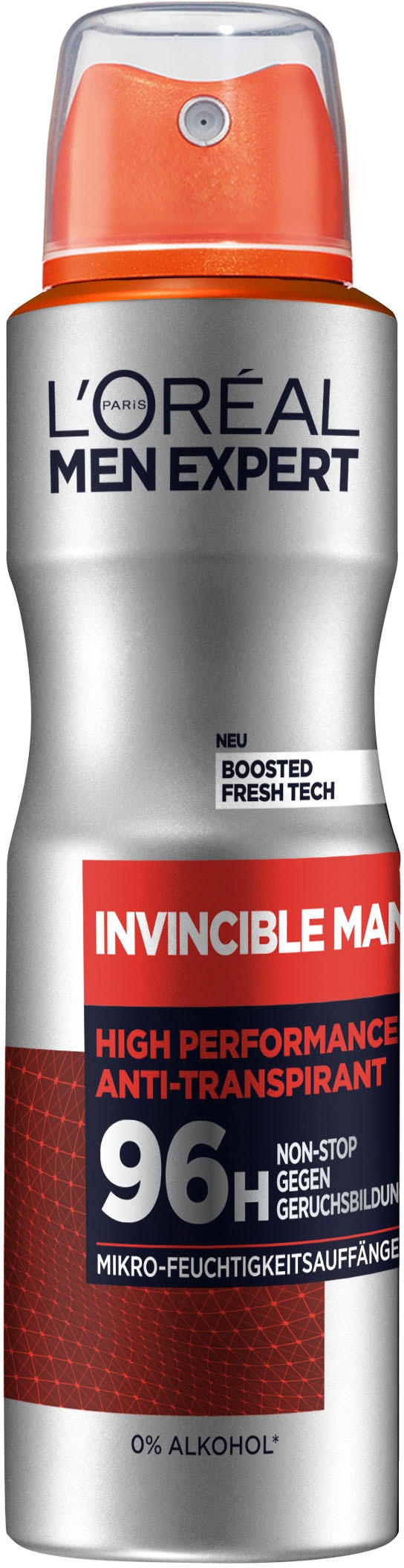 L'ORÉAL PARIS MEN EXPERT Deo-Spray »Deo Spray Invincible Man 96h«, (Packung, 6 tlg.)