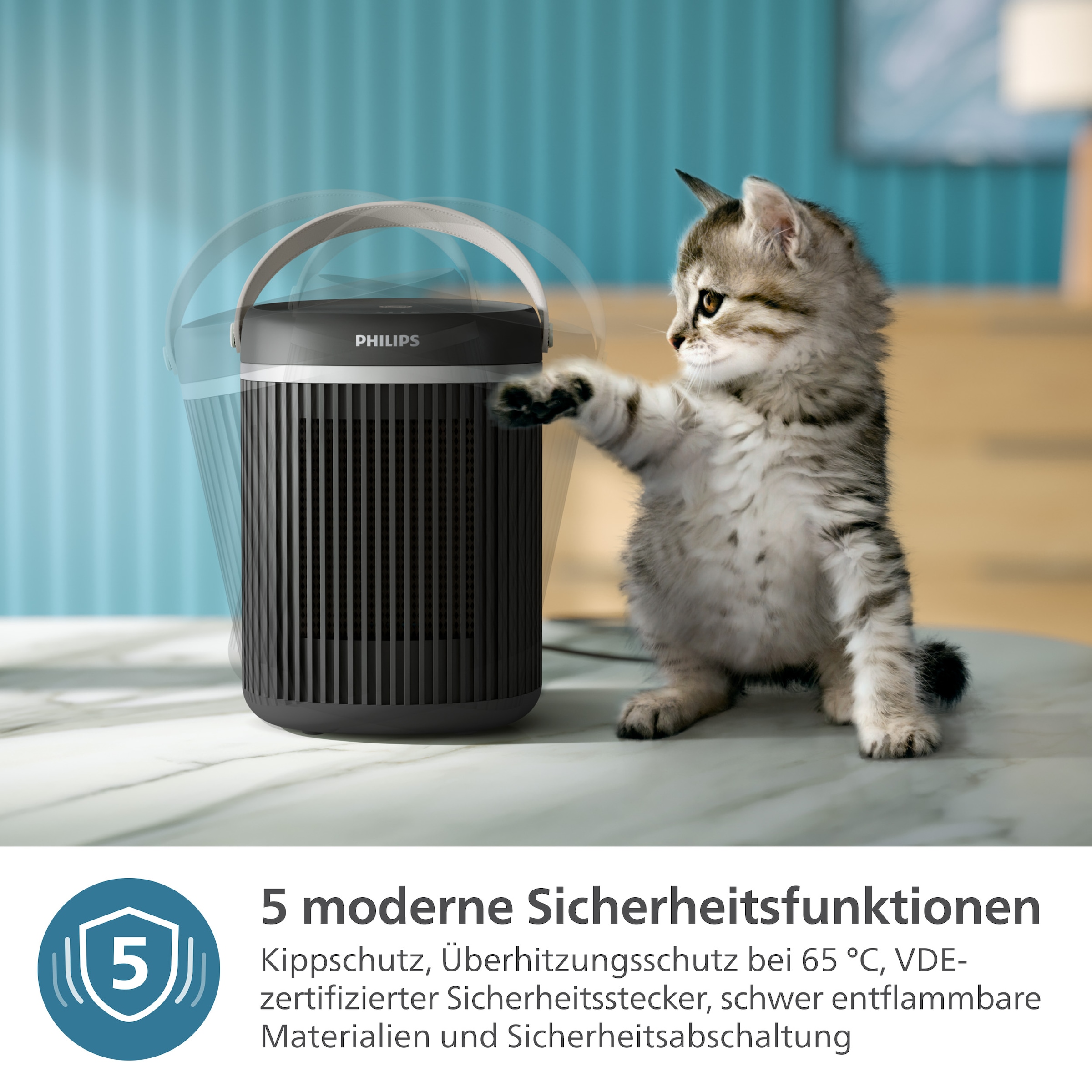 Philips Heizlüfter »aus Keramik, Kompakt 3000 Series CX3120/01, spart bis zu 50 % Energie«, 2000 W, mit schnellem Aufheizen in nur 2 Sekunden, mit der Air+ App verbunden