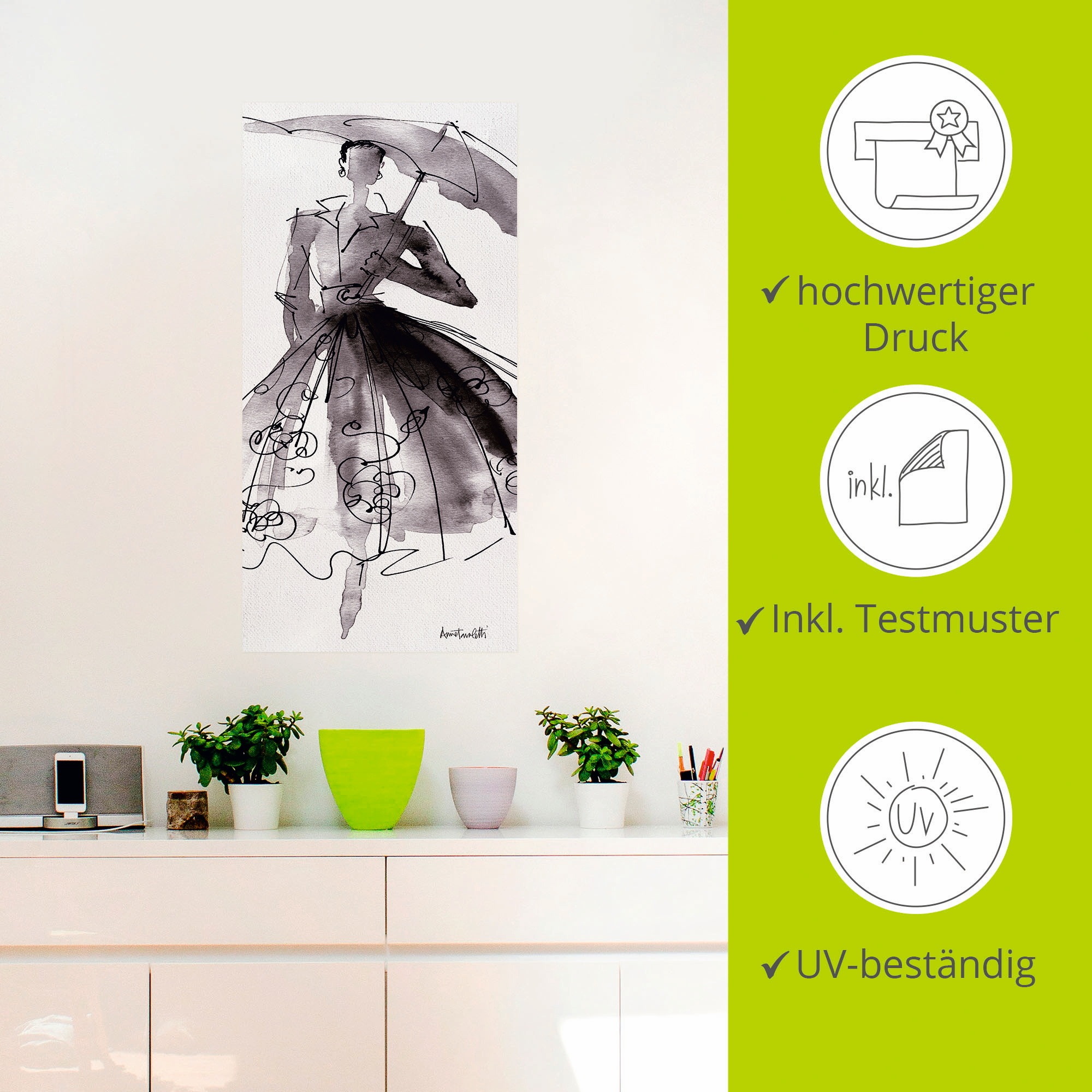 Artland Wandbild »Mode Skizzenbuch VI«, Mode, (1 St.), als Leinwandbild, Poster, Wandaufkleber in verschied. Größen
