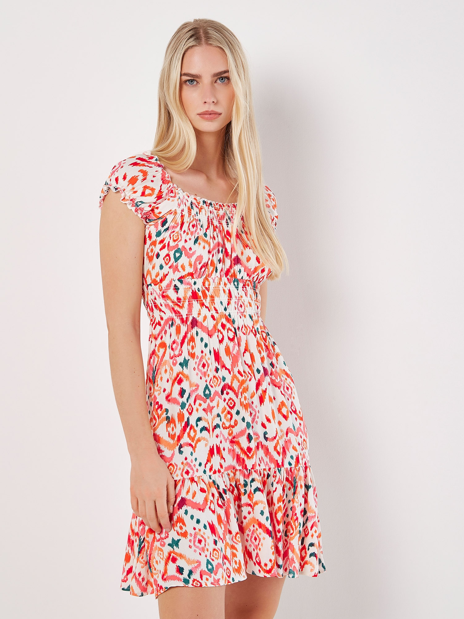 Apricot Druckkleid »Minikleid« 1 tlg. mit Smokdetails