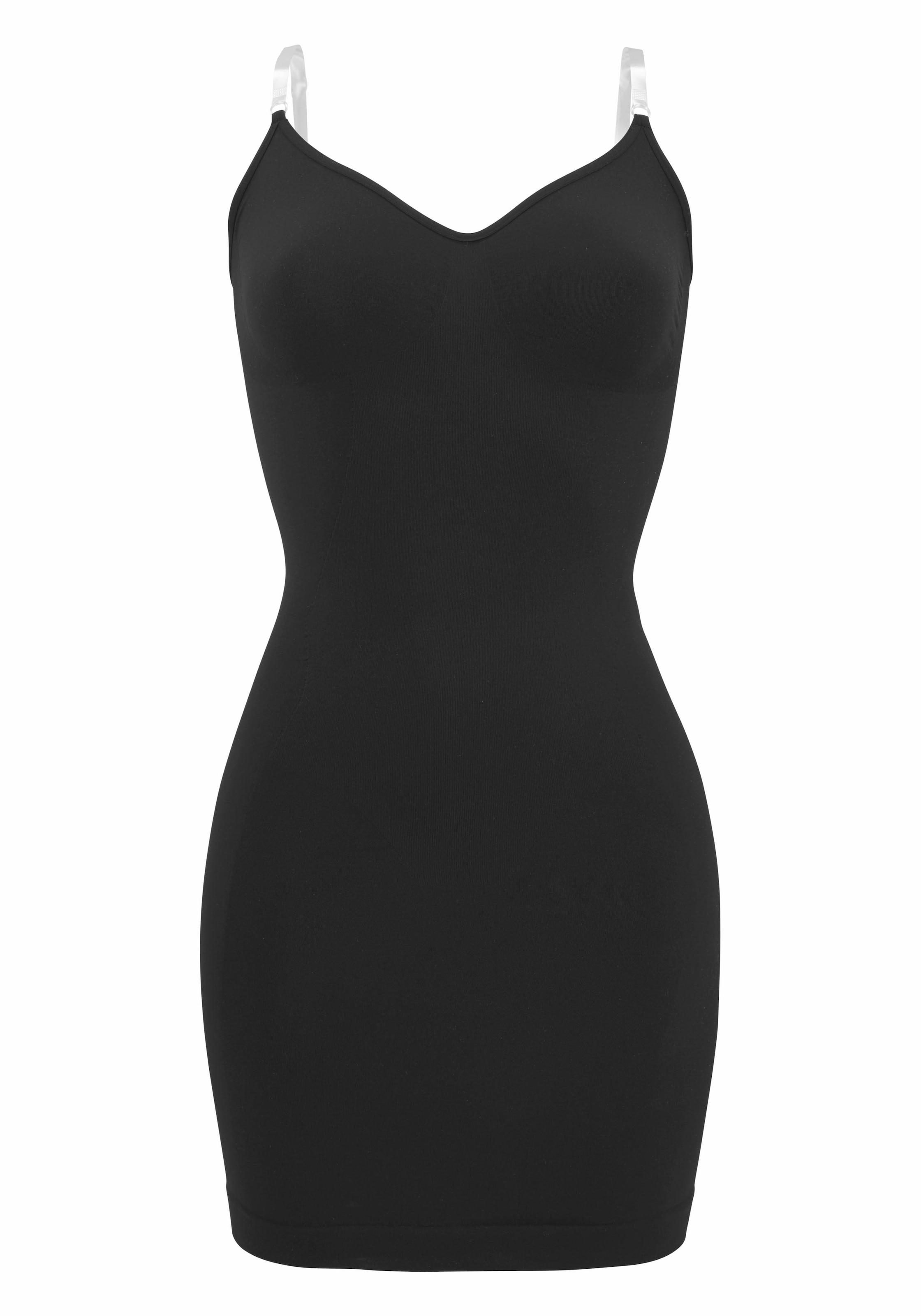 LASCANA Shaping-Kleid, SEAMLESS mit transparenten Trägern, Basic Dessous