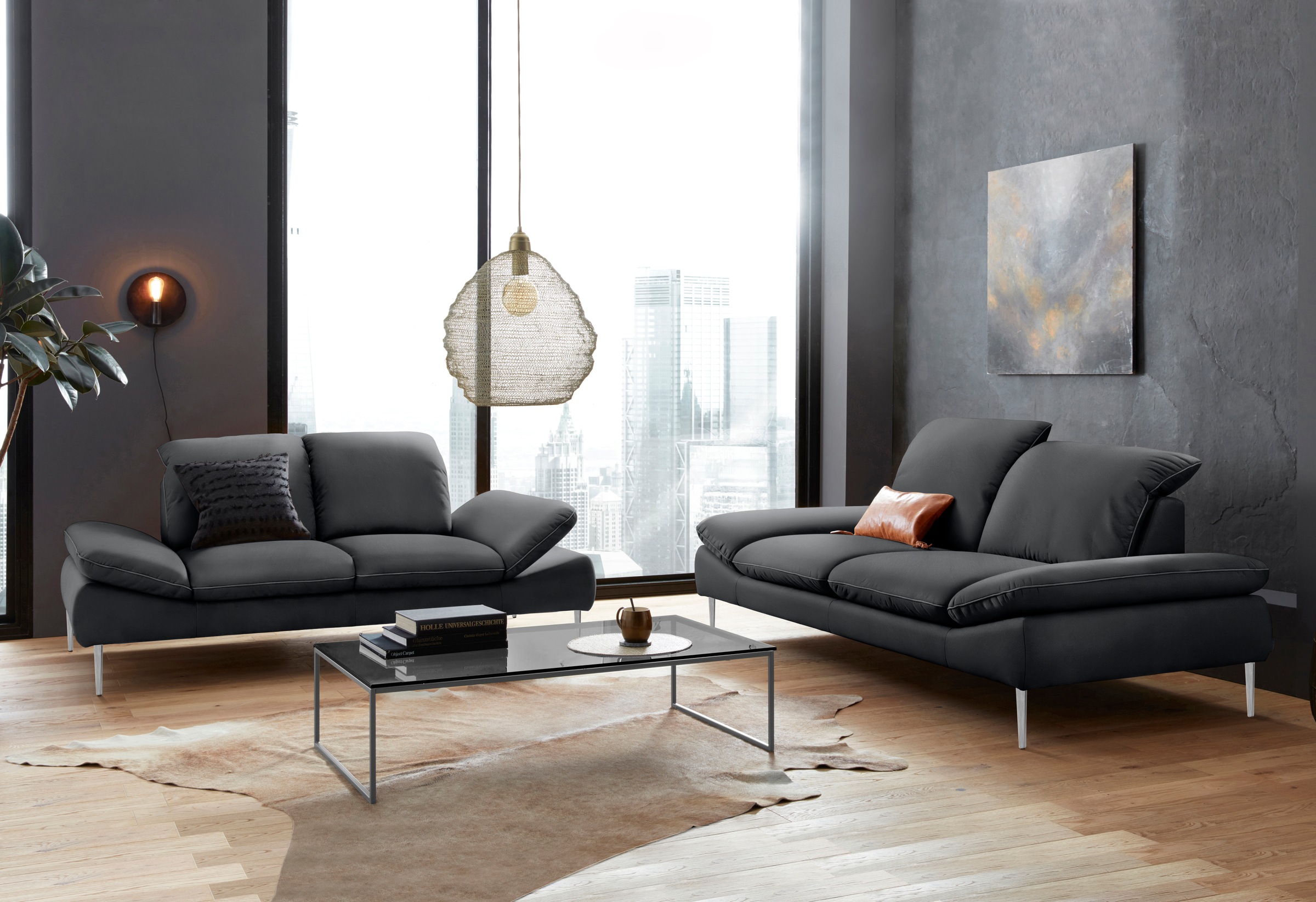 W.SCHILLIG 2,5-Sitzer »enjoy&MORE«, mit Sitztiefenverstellung, Füße silber matt, Breite 232 cm