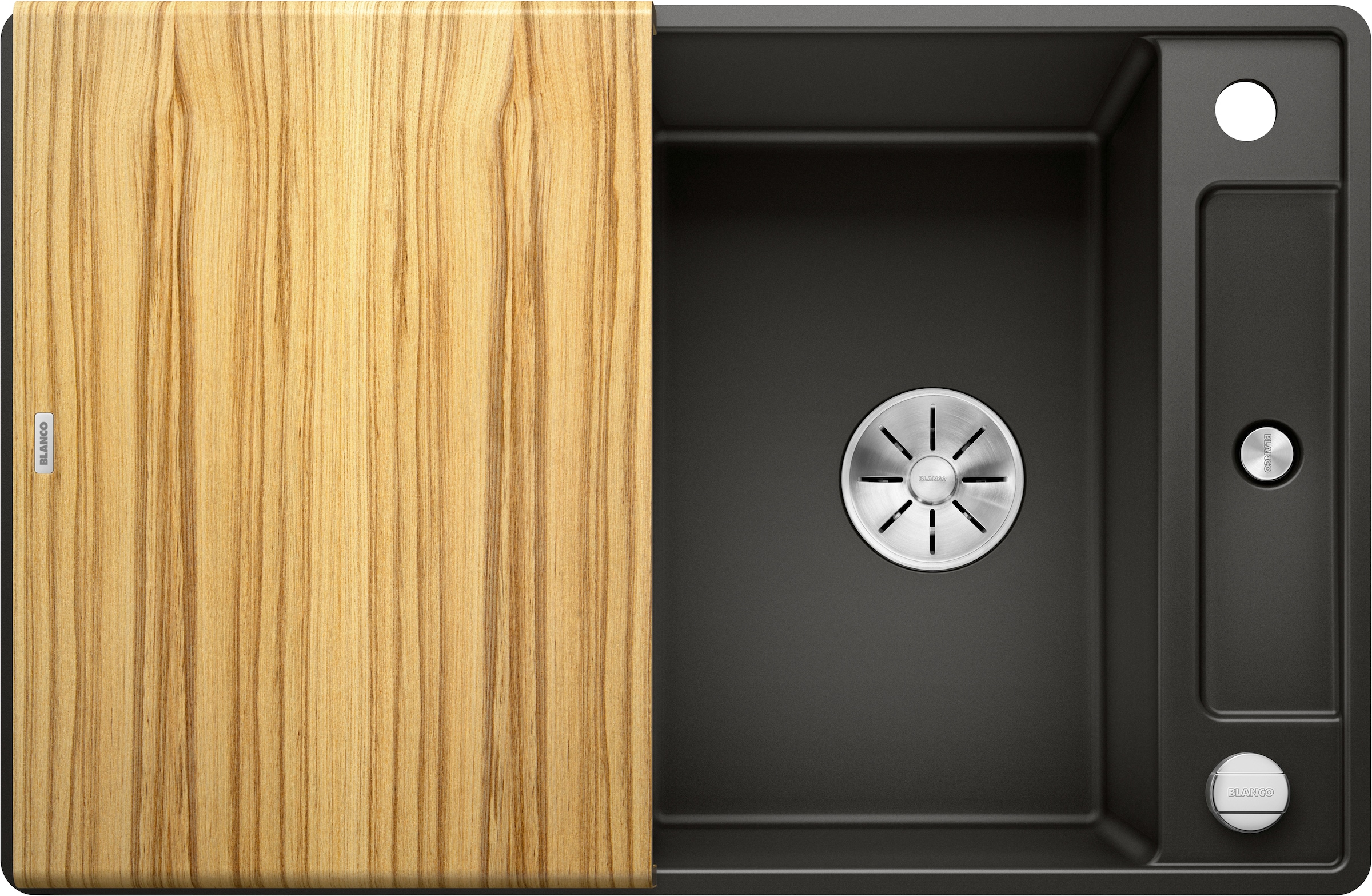 Blanco Granitspüle »AXIA III 45 S-F« 1 Stk. tlg. inklusive gratis Esche-Compound-Brückenschneidebrett