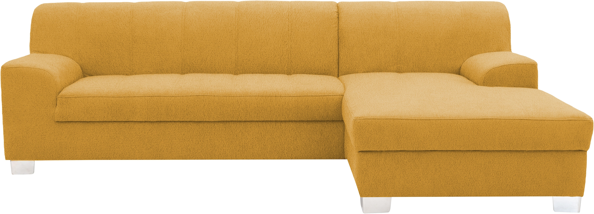 OTTO home Ecksofa »Lolland 241 x 146 cm, modern, mit Steppungen, mittelfester Sitz« L-Form, aus pflegeleichtem, weichem Luxus-Microfaser