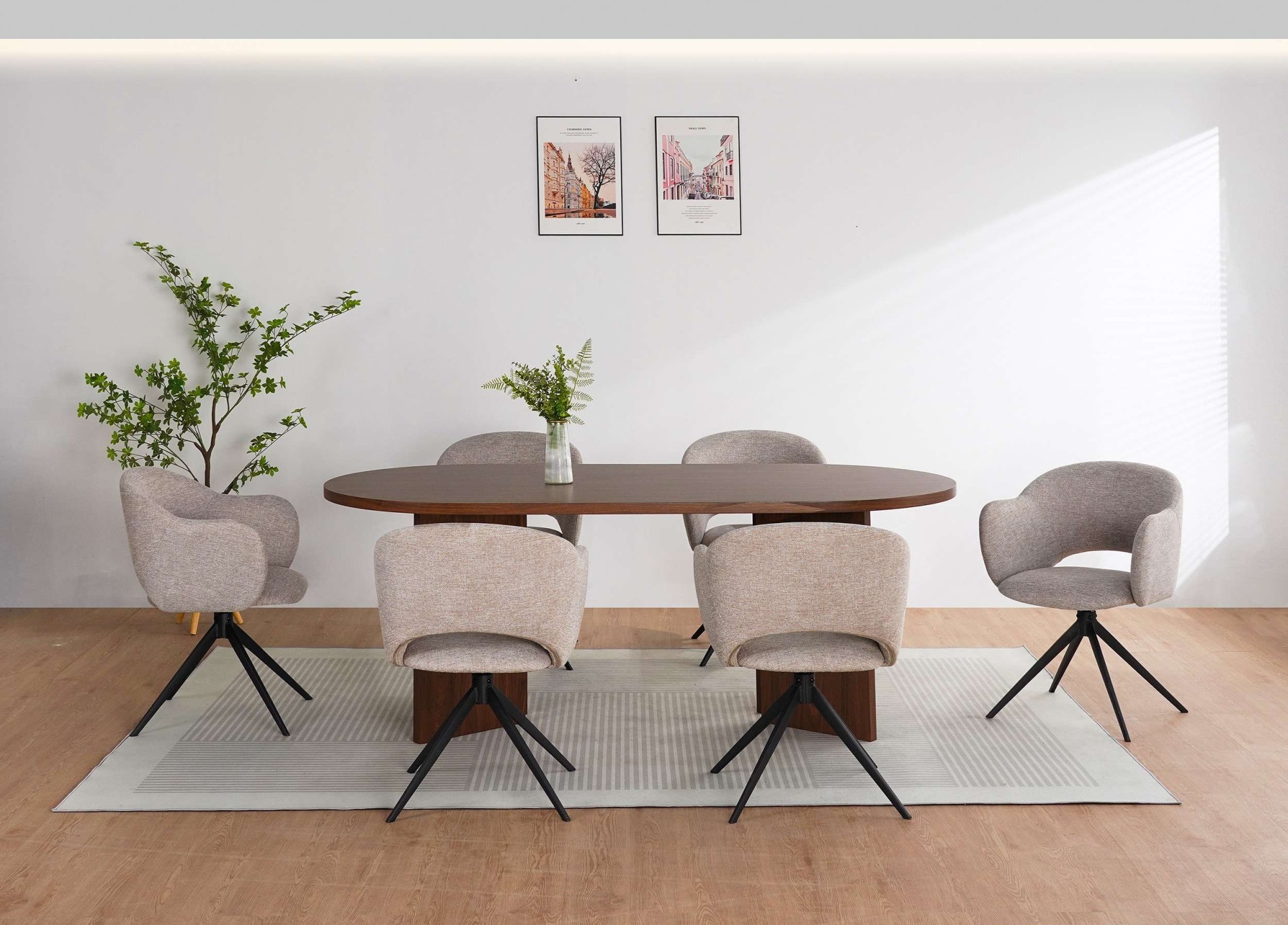 OTTO home Esszimmerstuhl »Fynnjard« (Set) 2 Stk.mit schwarzen Metallbeinen, Drehfunktion, Webstoff Bezug