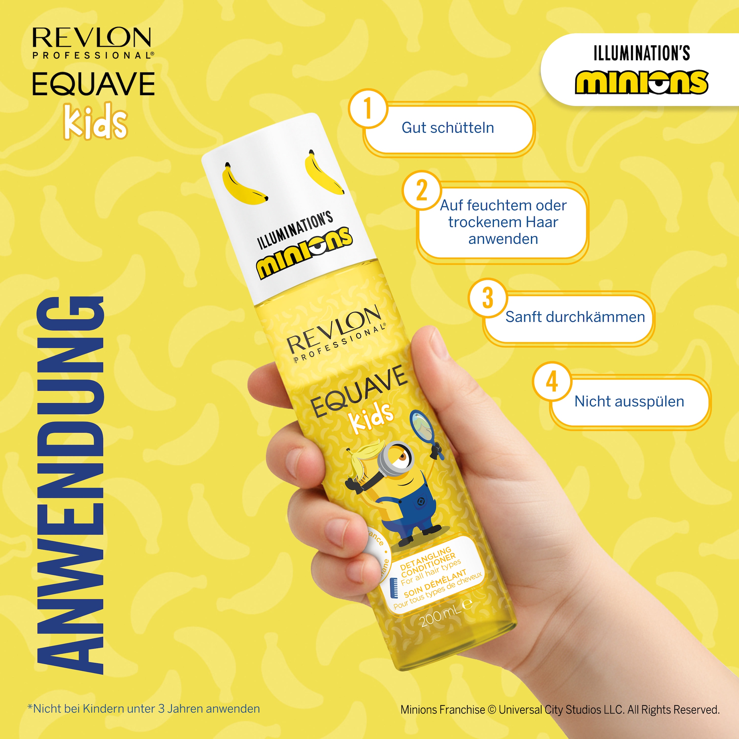 REVLON PROFESSIONAL Leave-in Pflege »EQUAVE KIDS MINIONS DETANGLING CONDITIONER« Vegan & Dermatologisch getestet, Special Edition