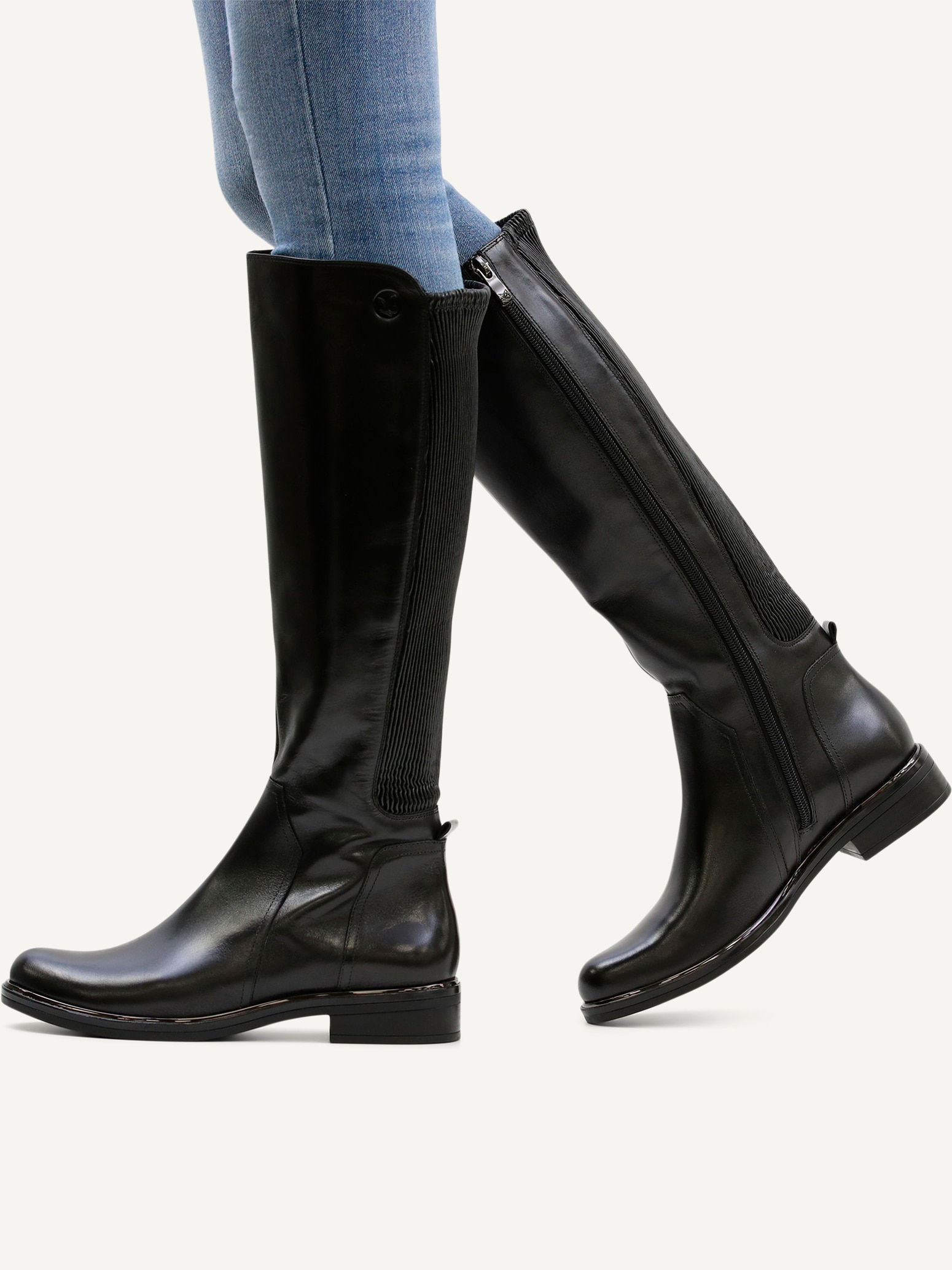 Caprice Stiefel, Blockabsatz, Langschäfter, Businessstiefel in bequemer Weite
