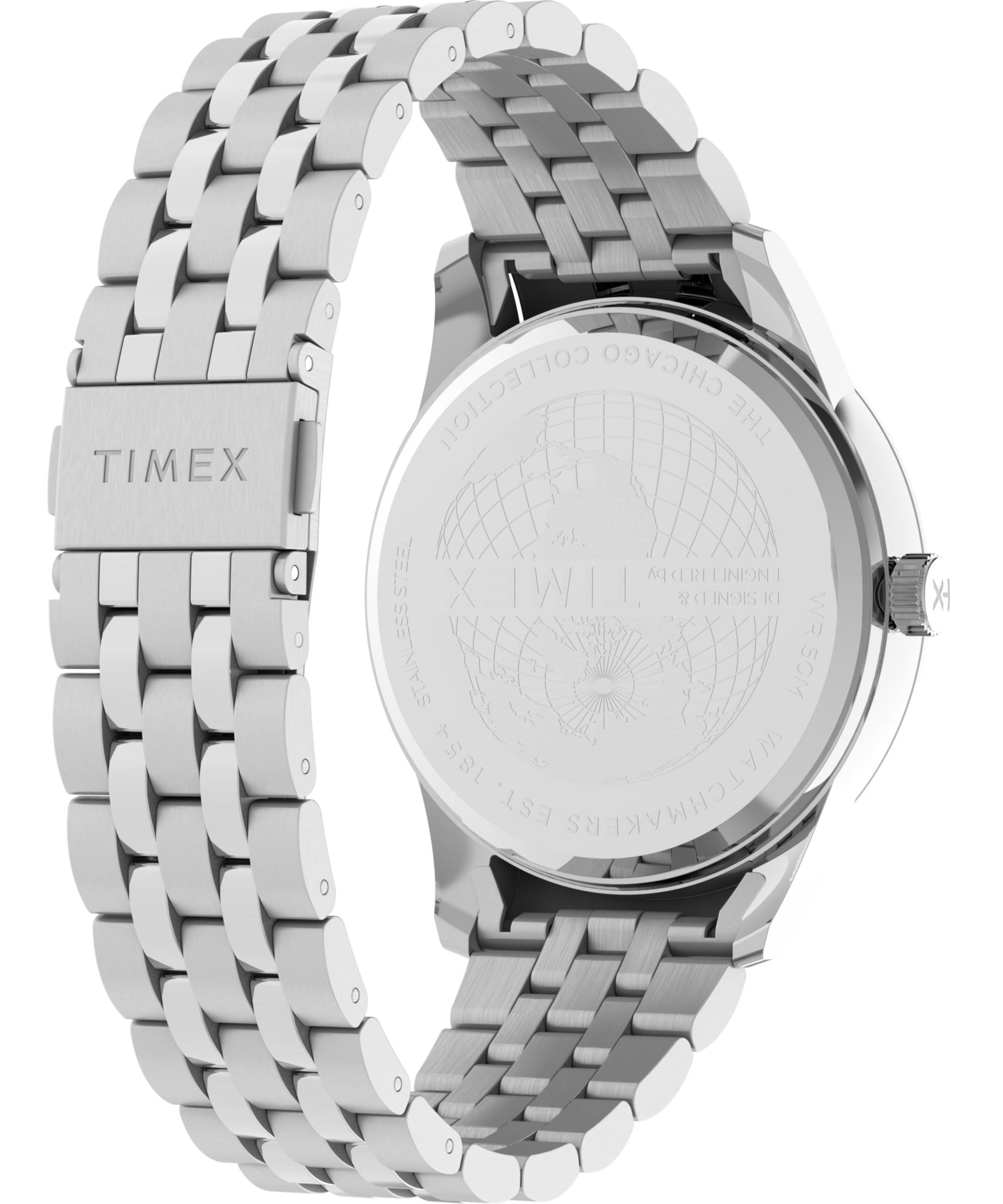 Timex Multifunktionsuhr »CHICAGO« Quarzuhr, Armbanduhr, Herrenuhr, Edelstahlarmband, Datum, Leuchtzeiger