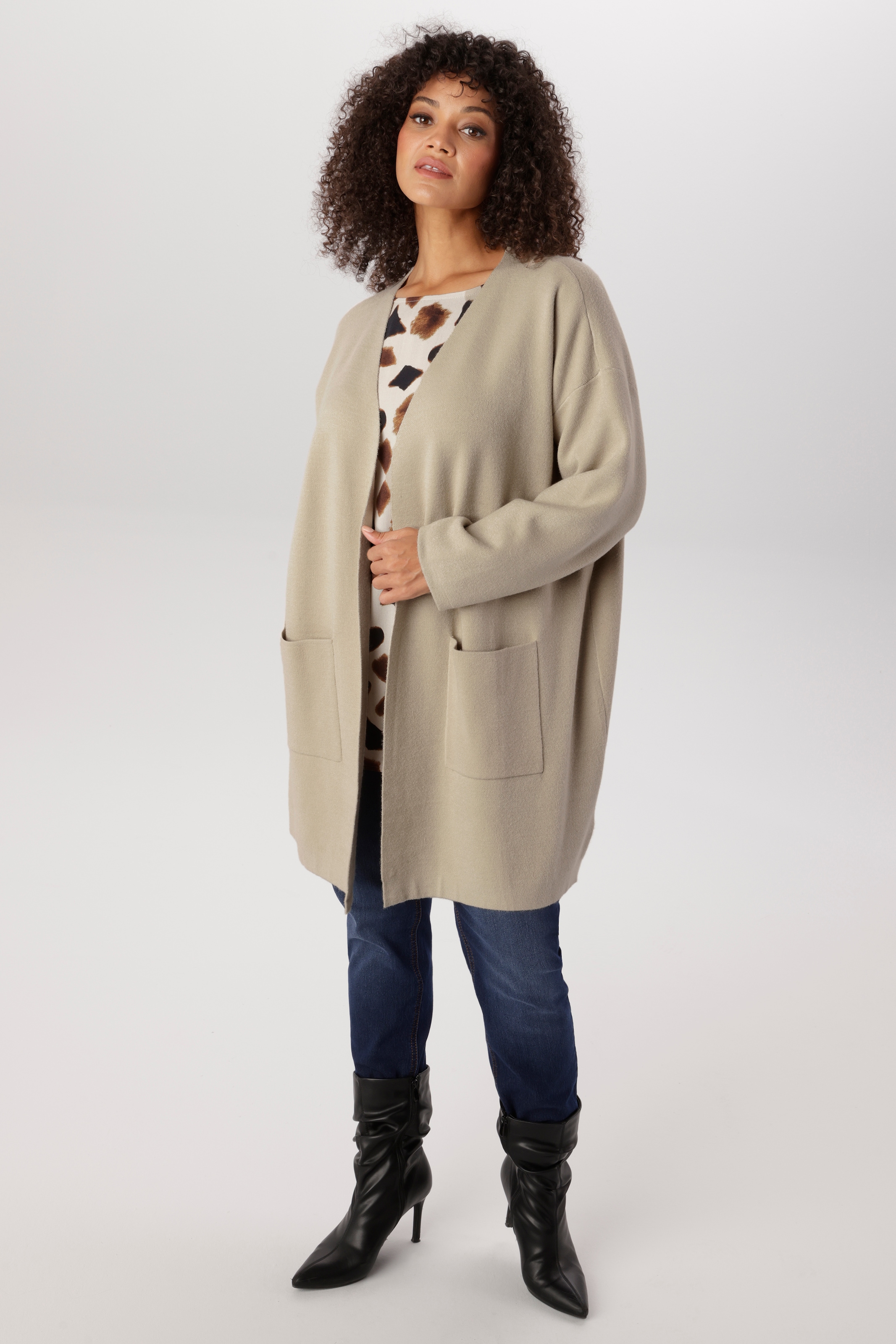 Aniston PLUS Longstrickjacke offener, verschlussloser Style - NEUE KOLLEKTION
