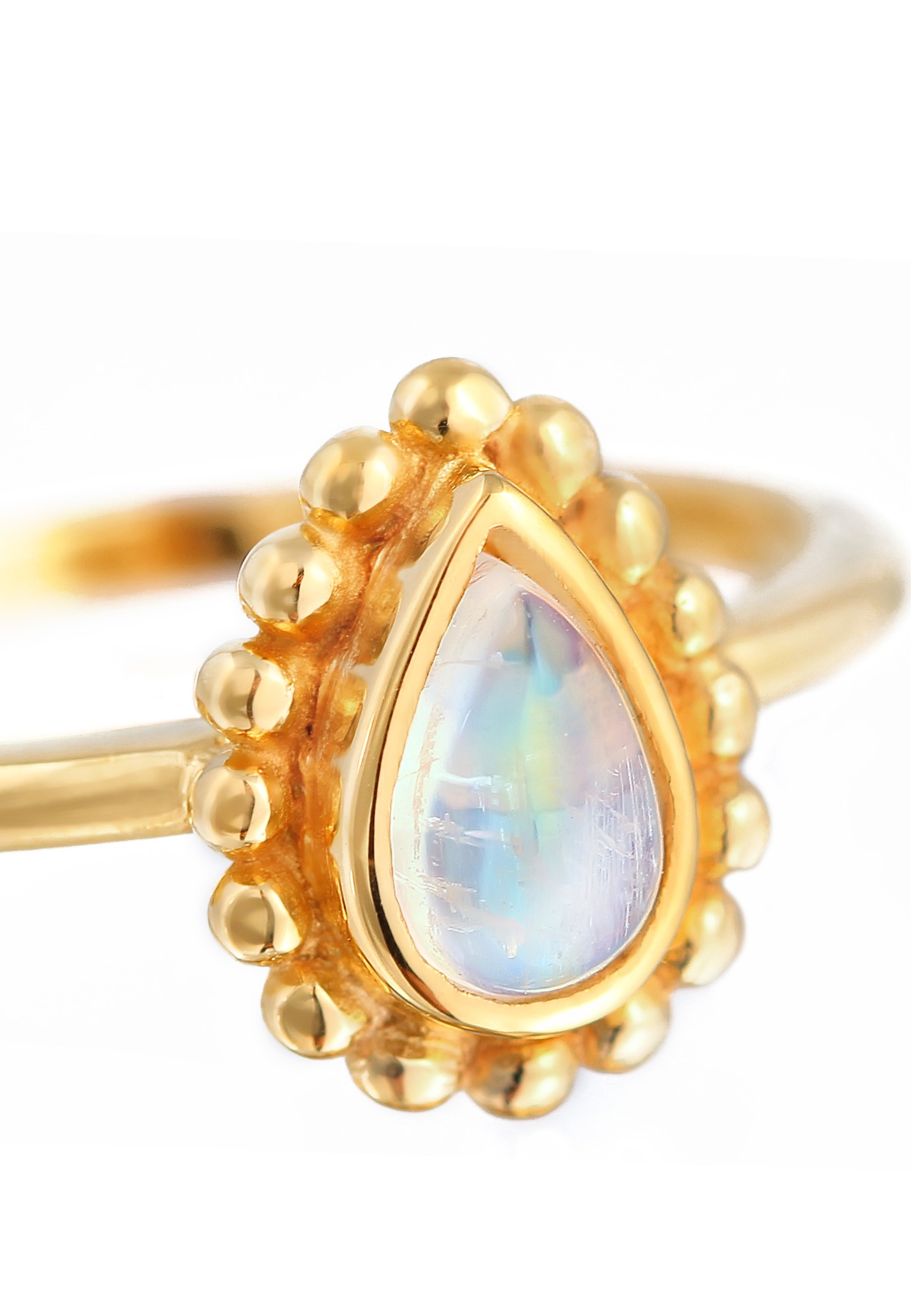 Elli Silberring »Ring Mondstein Tropfen Dots Kugel 925 Silber«