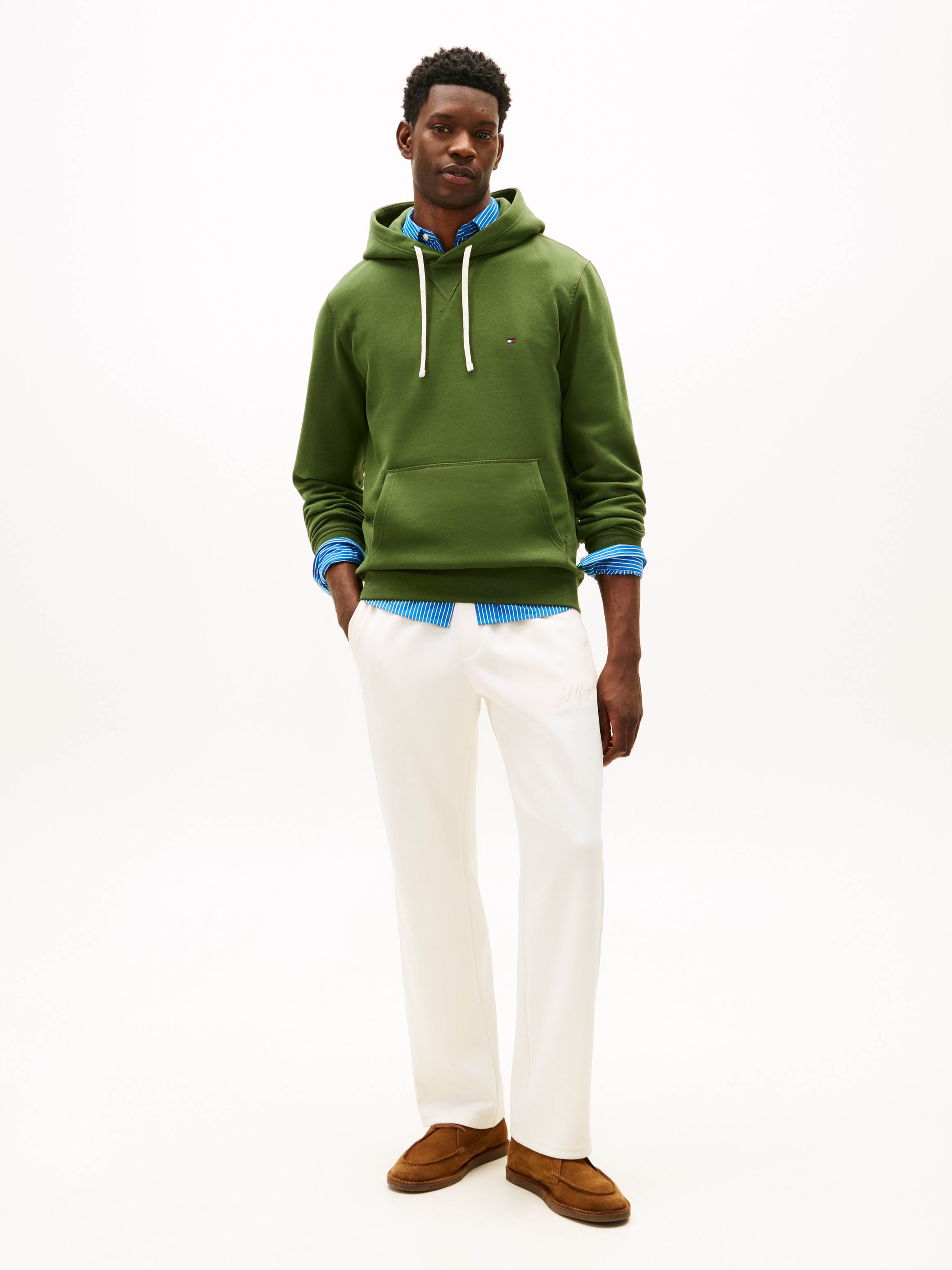 Tommy Hilfiger Hoodie »ESS SEASONAL FLEECE HOODY mit Kapuze und Kängurutasche«, unifarben, casual, regular fit, Baumwollmix, Kapuze
