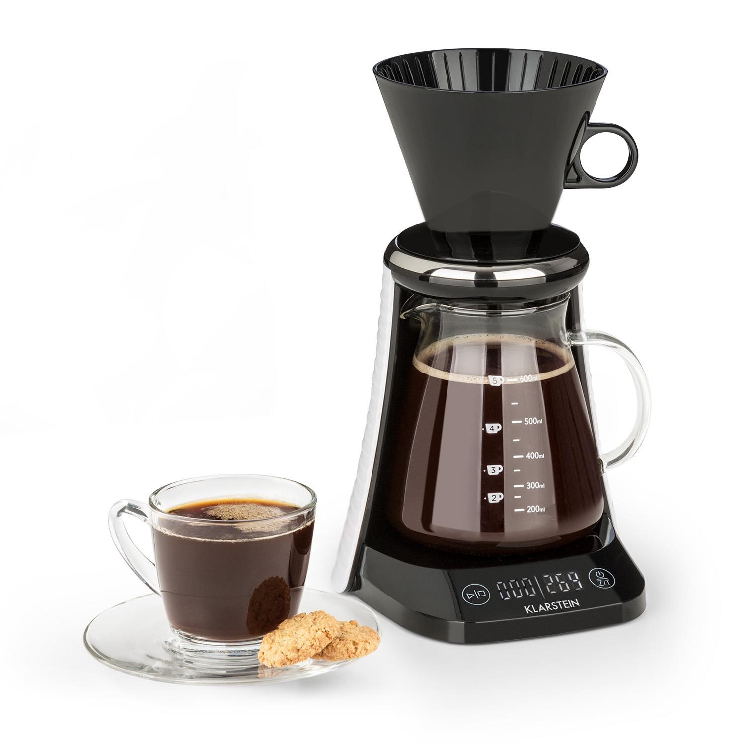 Klarstein craft coffee Waage Timer Glaskanne Filteraufsatz 600ml »Craft Coffee«