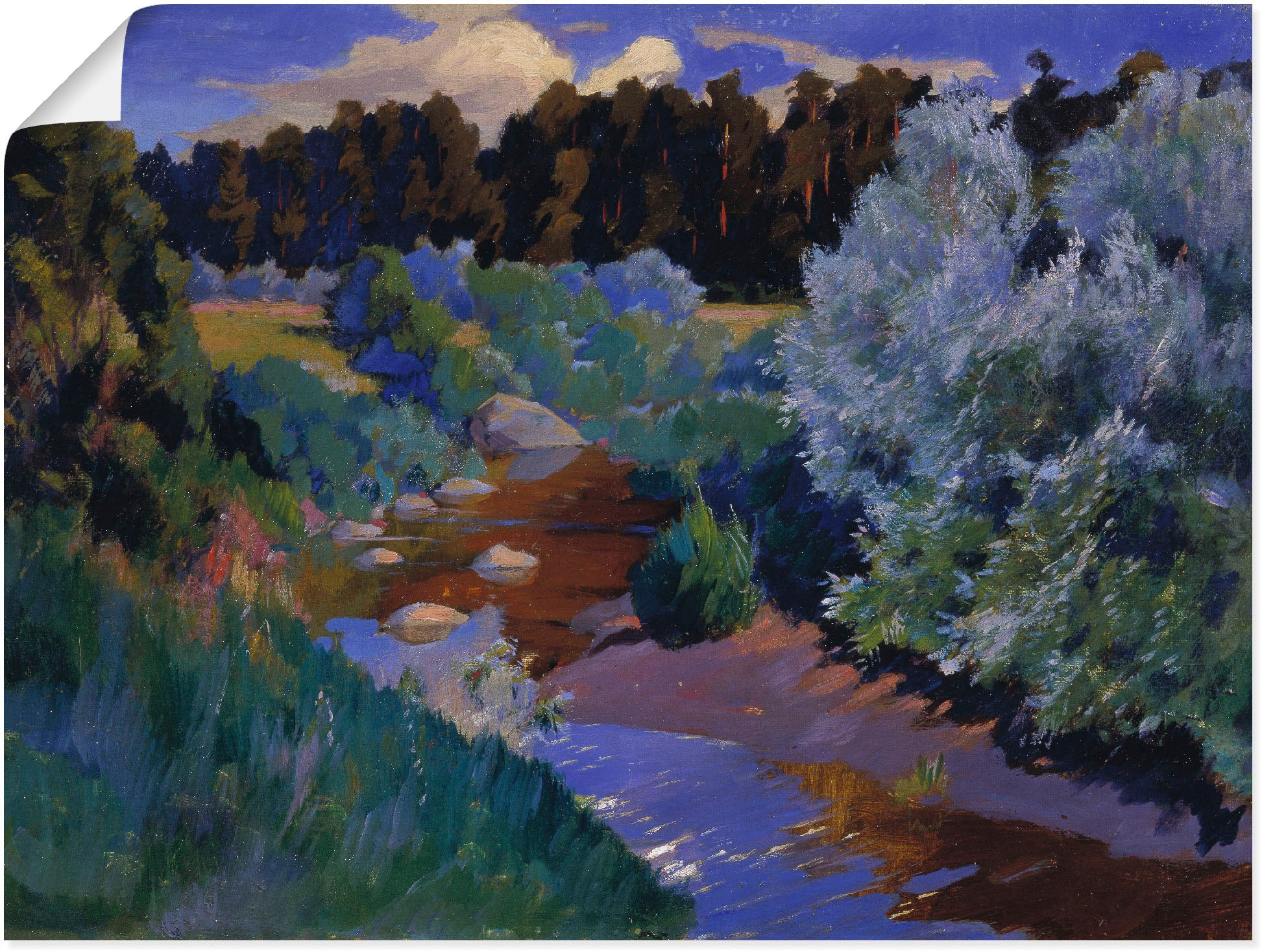 Artland Wandbild »Landschaft mit Fluss.«, Gewässer, (1 St.), in vielen Größen & Produktarten -Leinwandbild, Poster, Wandaufkleber / Wandtattoo auch für Badezimmer geeignet